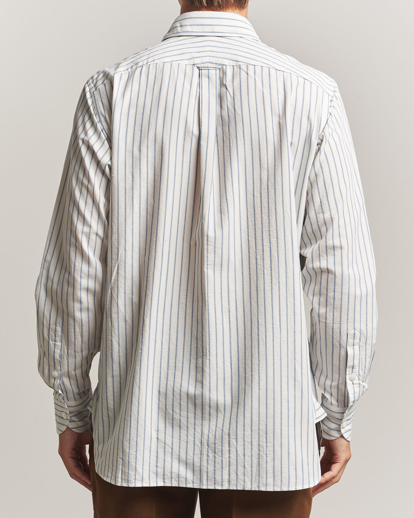 Herren | Hemden | Drake's | One Pocket Halo Stripe Shirt White