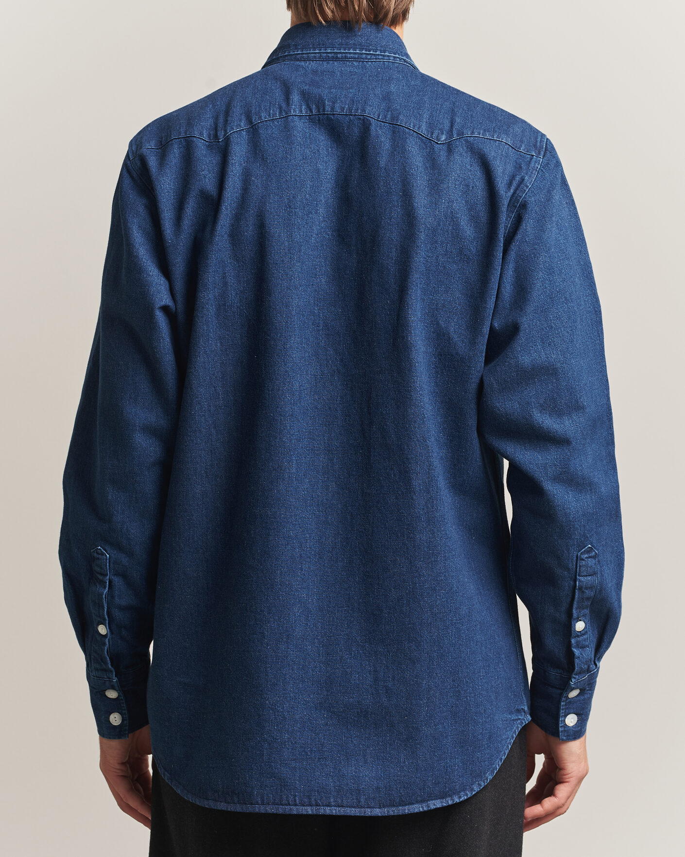 Herren | Hemden | Drake's | Western Selvedge Denim Shirt Stone Wash Indigo