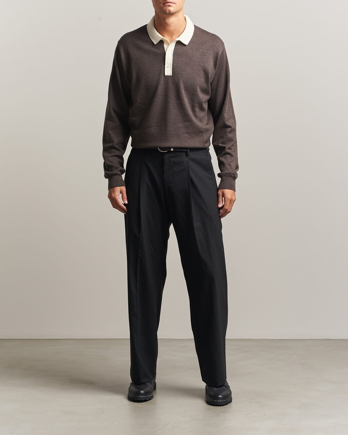 Herren | Pullover | Drake's | Solid Knitted Rugby Brown