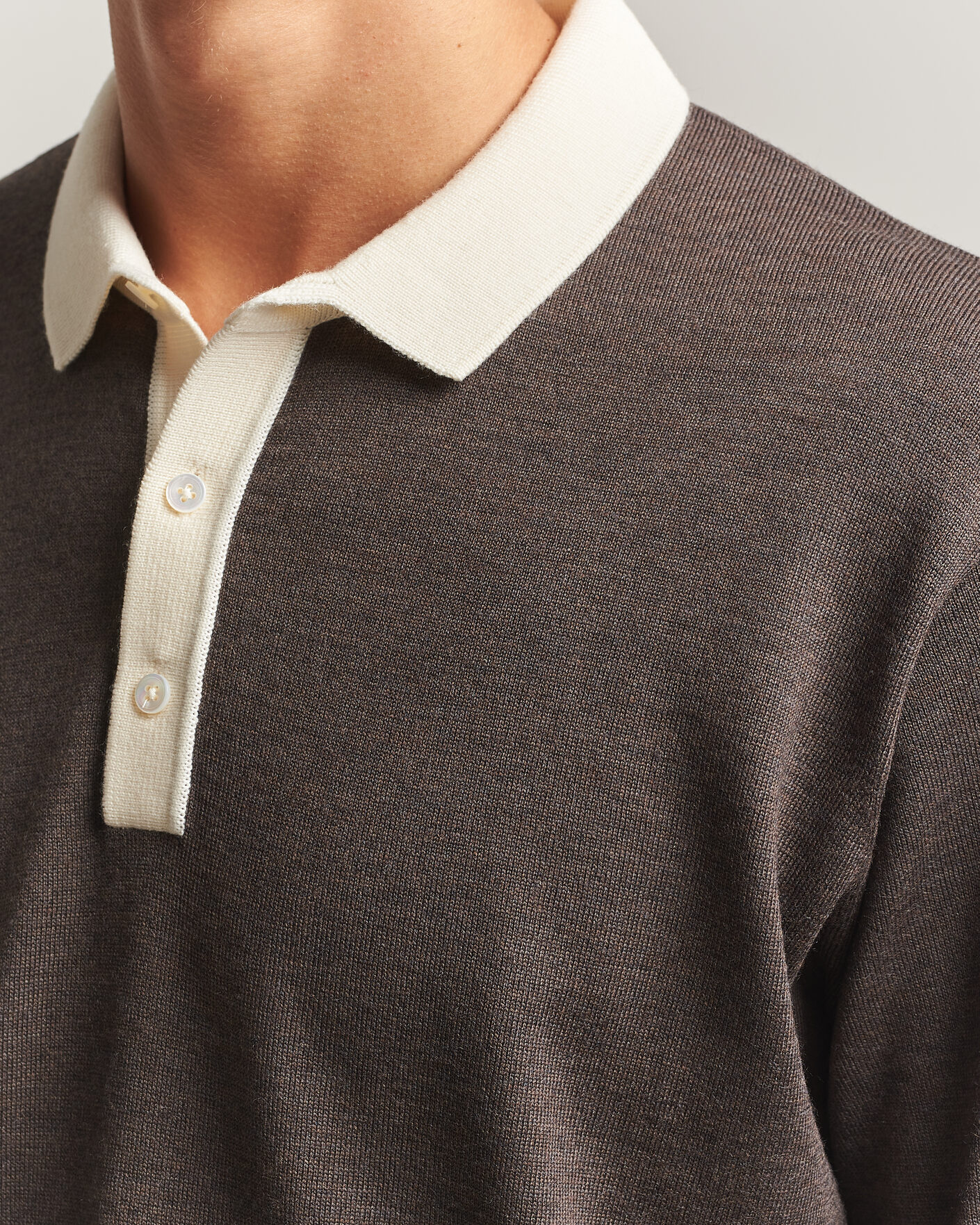 Herren | Pullover | Drake's | Solid Knitted Rugby Brown