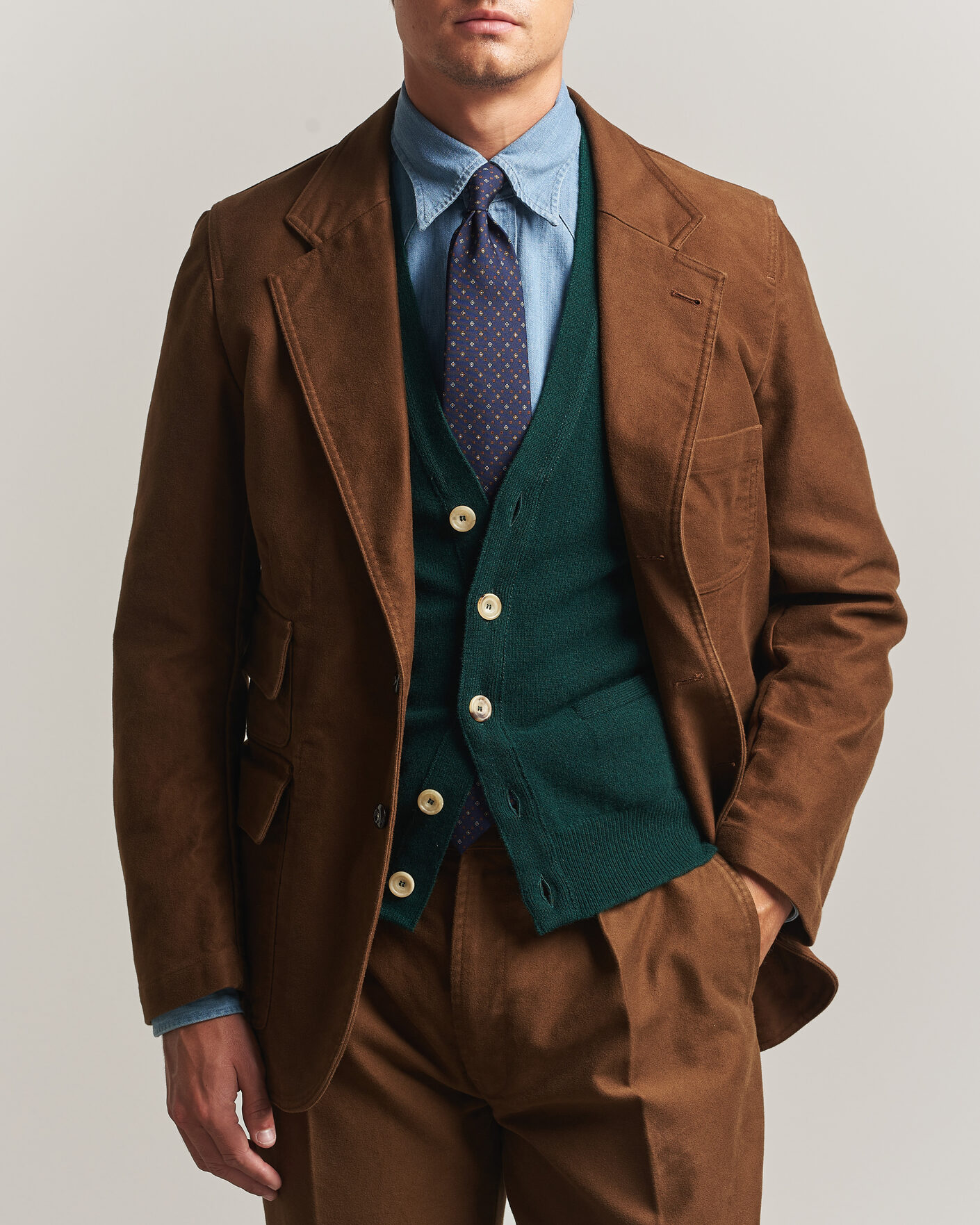 Herren | Sakkos | Drake's | MKIV Japanese Moleskin Games Blazer Brown