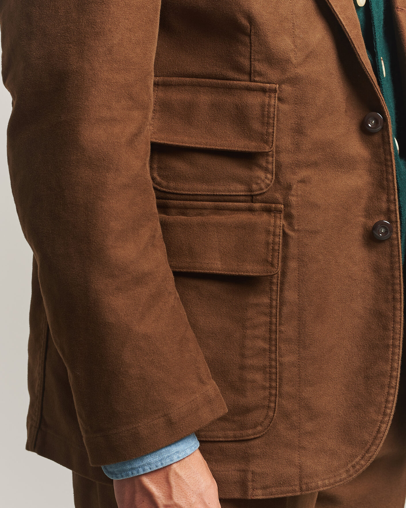 Herren | Sakkos | Drake's | MKIV Japanese Moleskin Games Blazer Brown