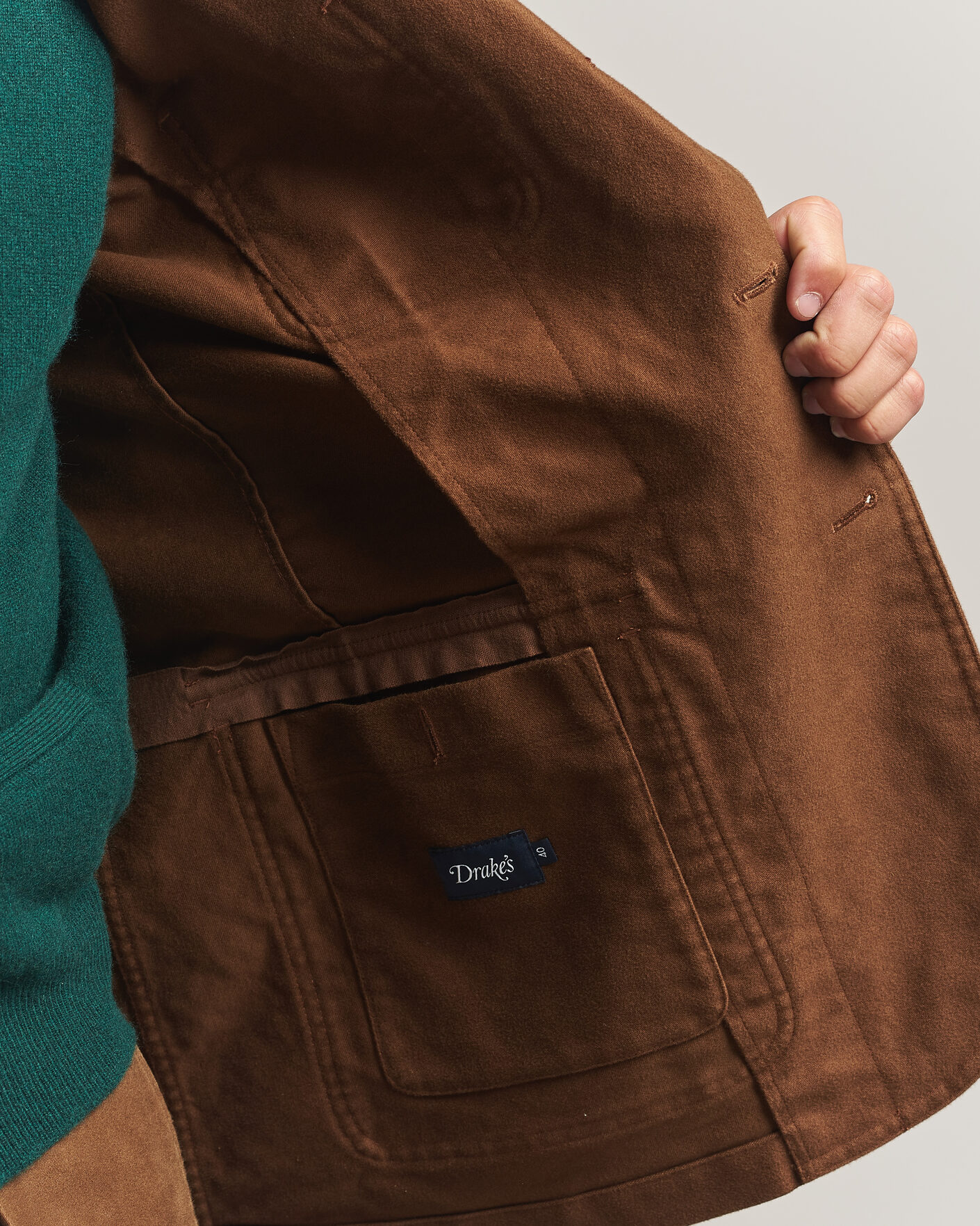 Herren | Sakkos | Drake's | MKIV Japanese Moleskin Games Blazer Brown