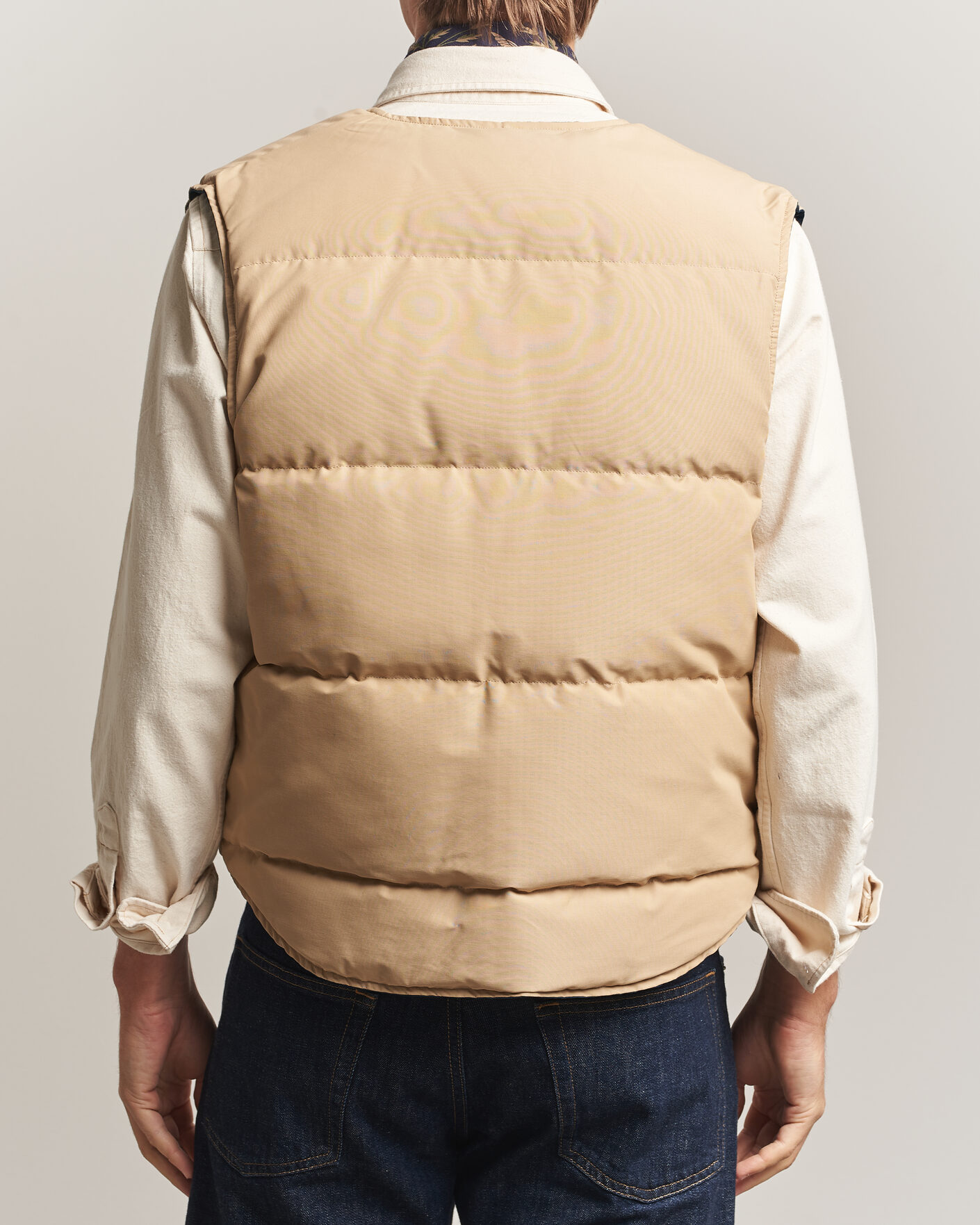Herren | Westen | Drake's | Reversible Down Vest Petrol/Ecru