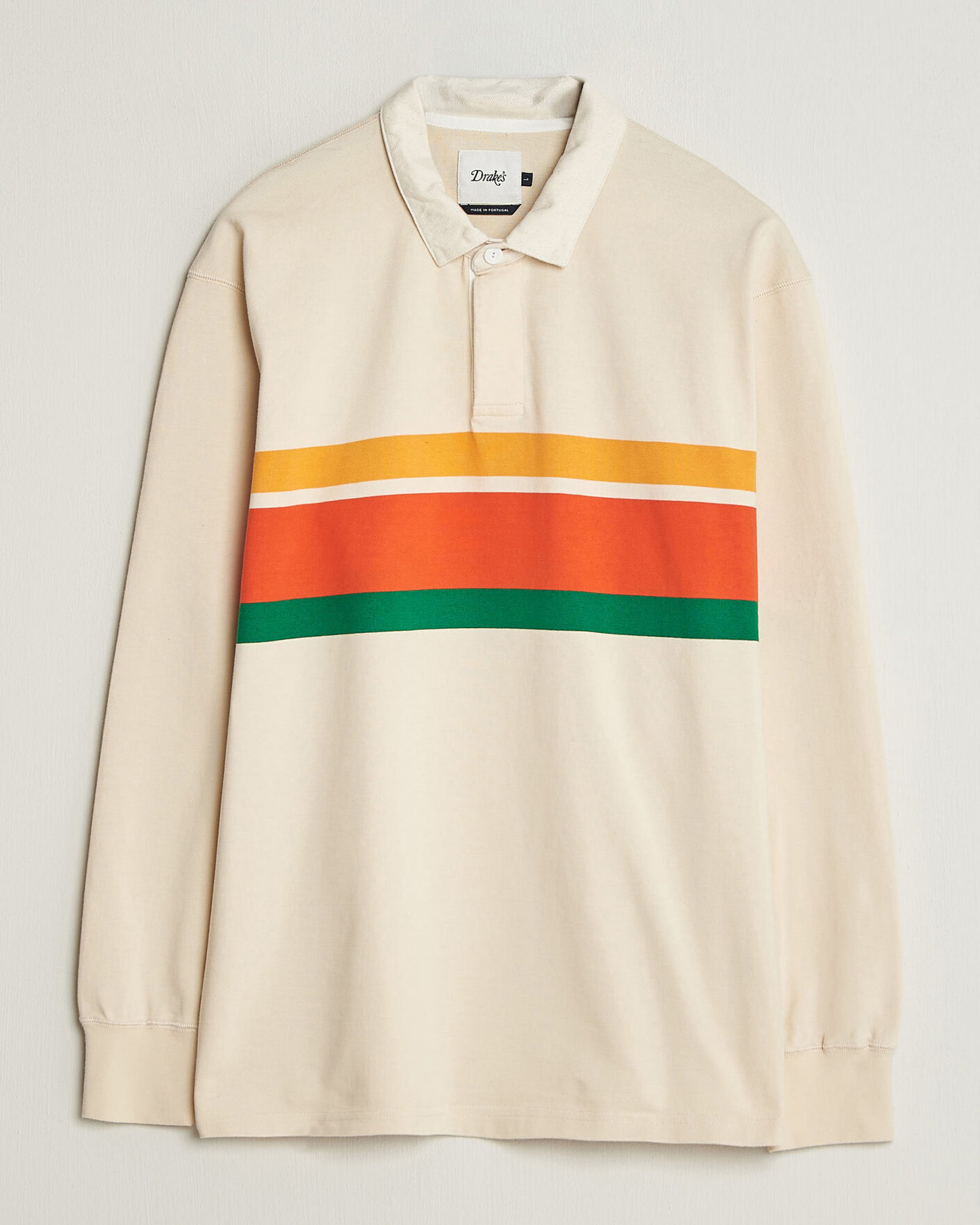 Herren | Pullover | Drake's | Middle Stripe Rugby Ecru