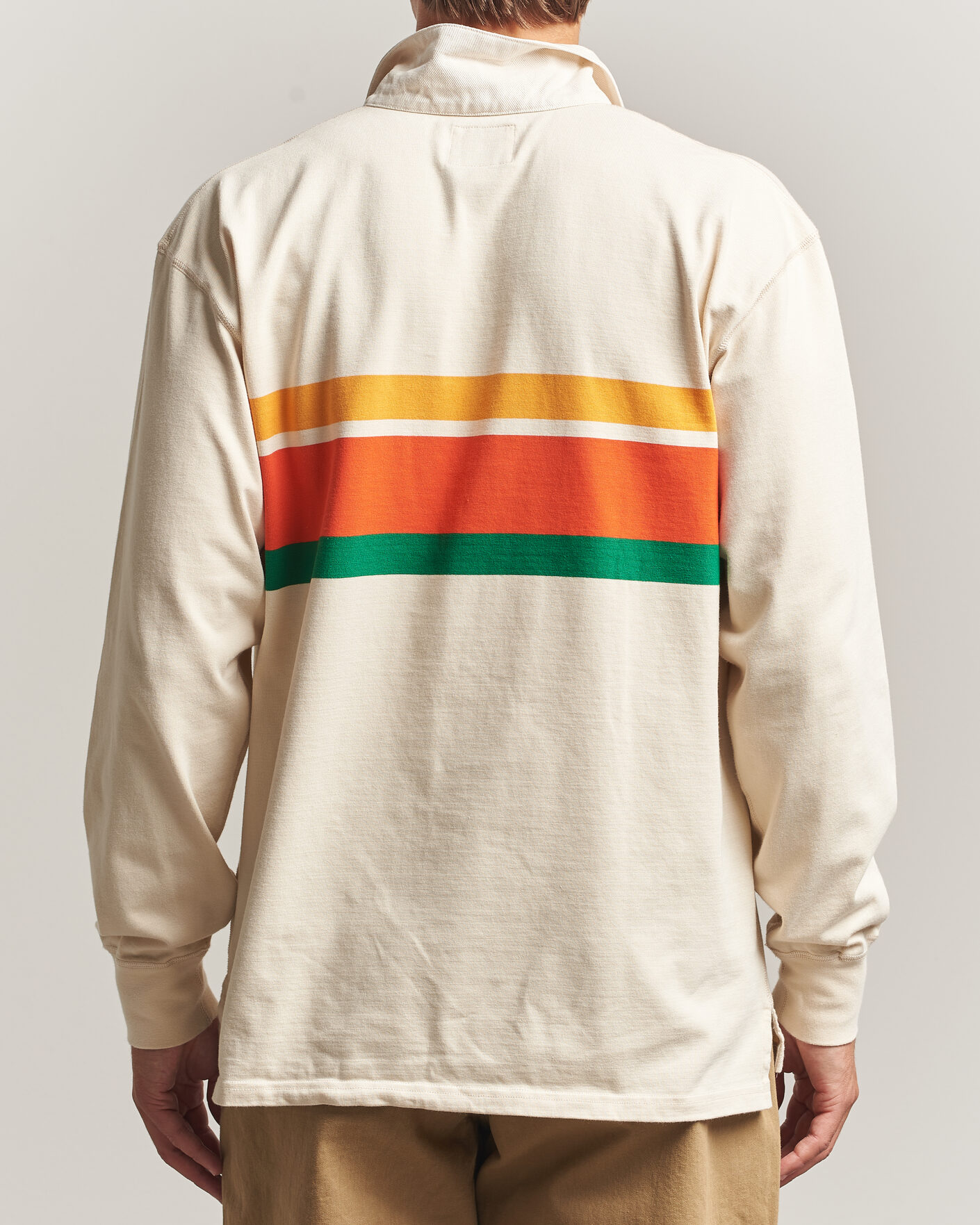 Herren | Pullover | Drake's | Middle Stripe Rugby Ecru