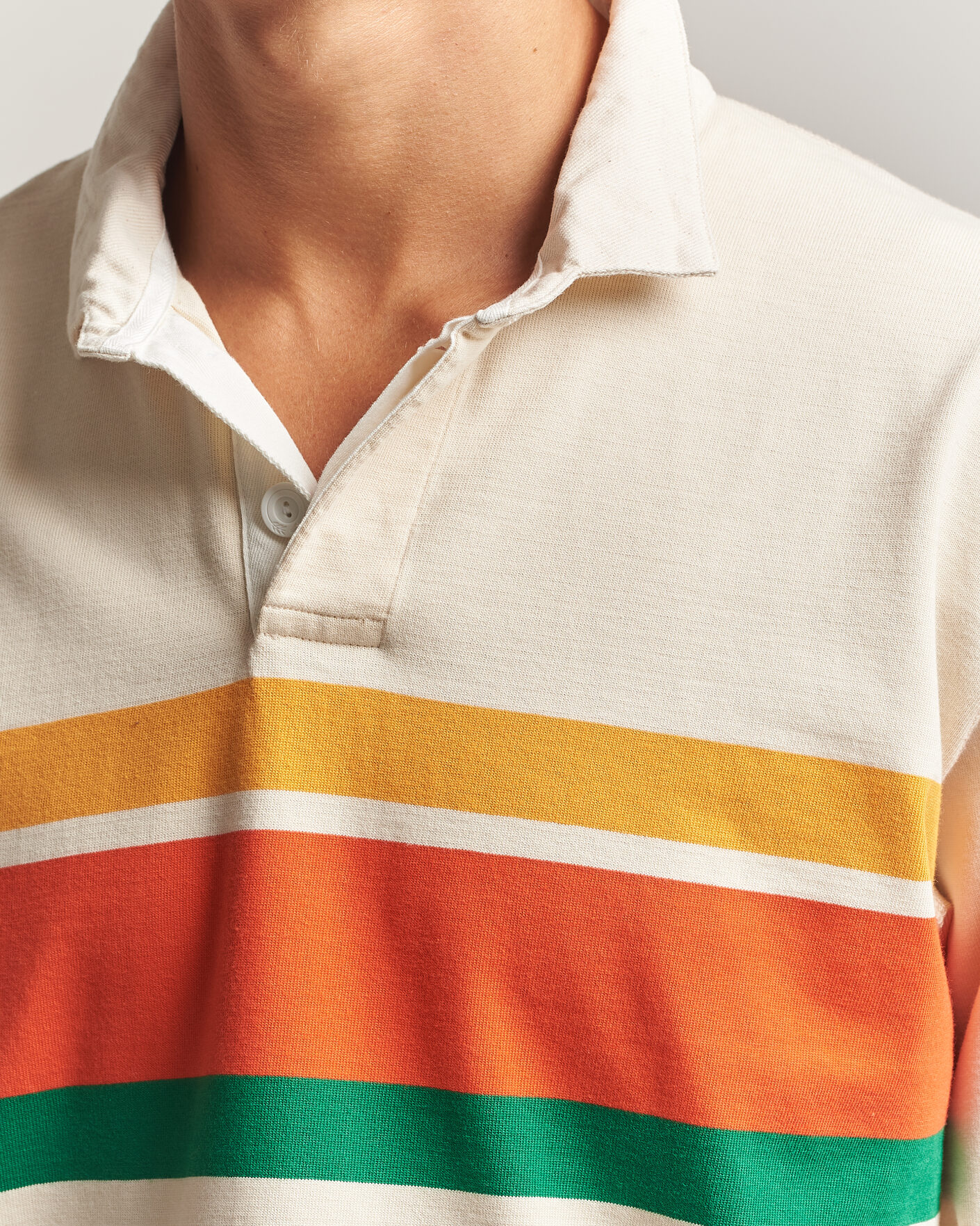 Herren | Pullover | Drake's | Middle Stripe Rugby Ecru