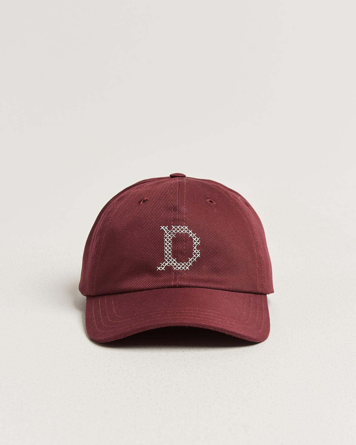 Herren | Hüte & Mützen | Drake's | Cross Stitch D Twill Baseball Cap Burgundy