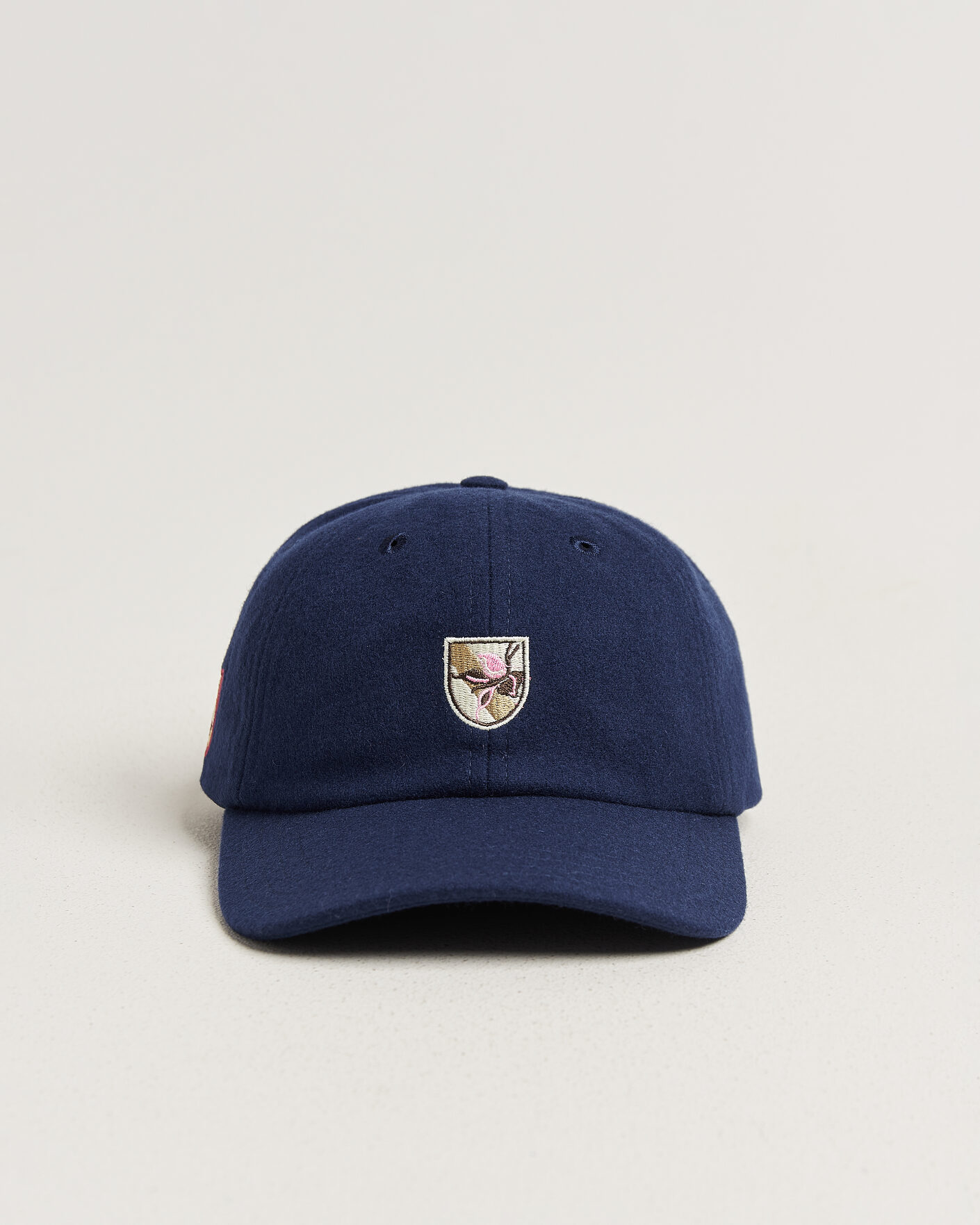 Herren | Hüte & Mützen | Drake's | Crest Merino Wool Baseball Cap Navy