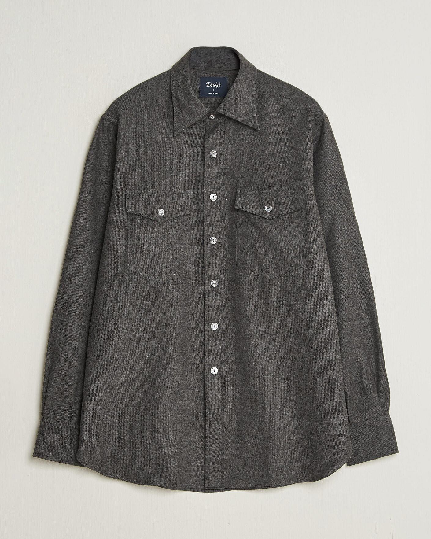 Herren | Hemden | Drake's | Two Pocket Casual Shirt Grey
