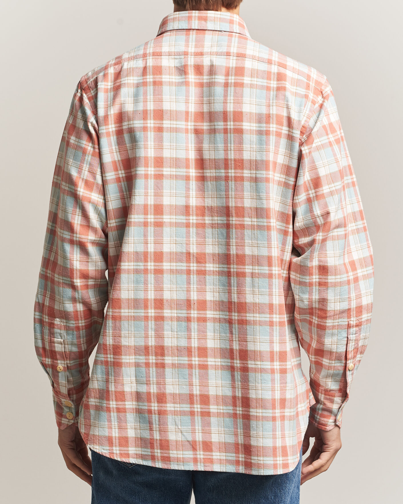 Herren | Hemden | Drake's | Two Pocket Check Shirt Pink/Blue