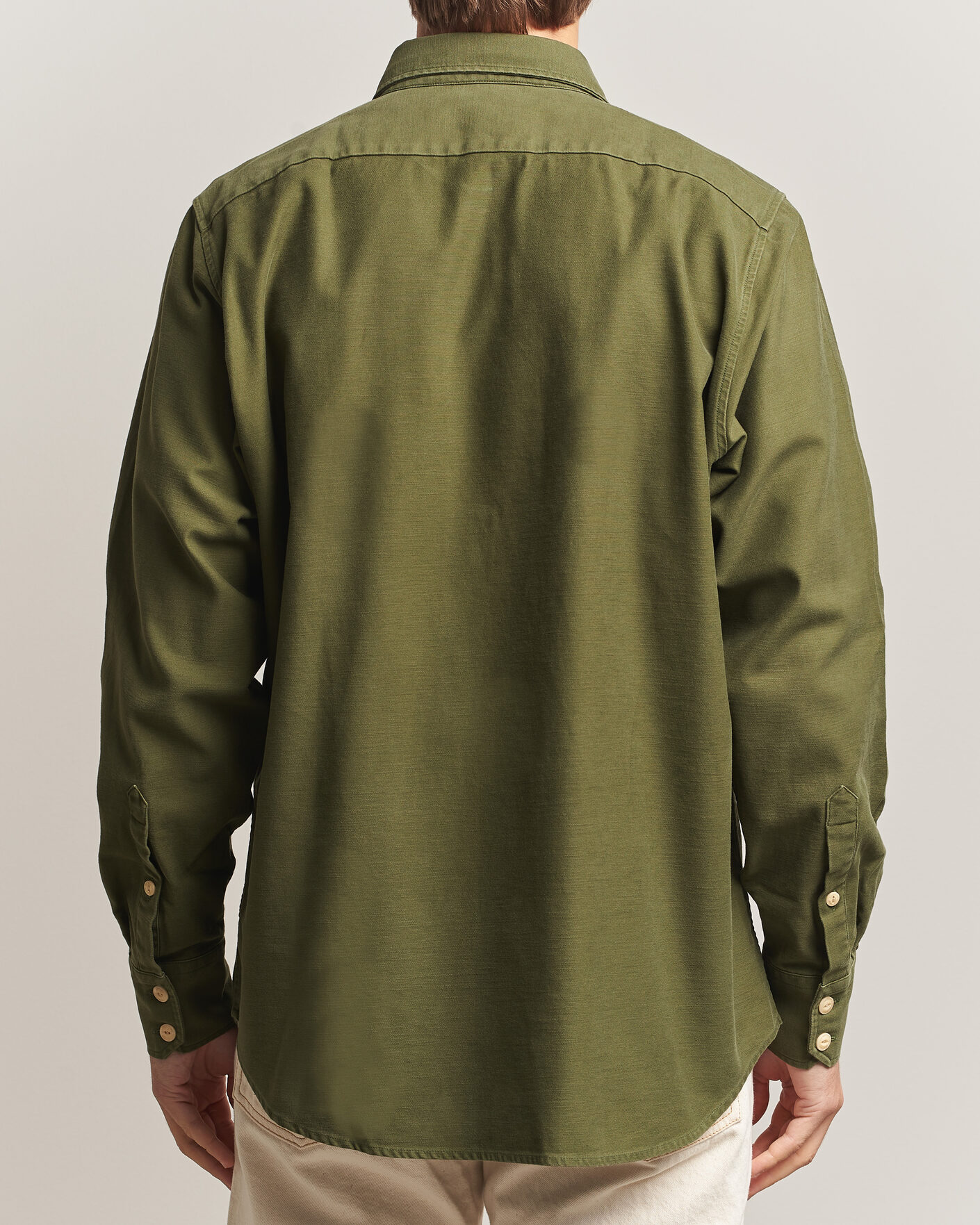Herren | Hemden | Drake's | Two Pocket Casual Cotton Shirt Olive