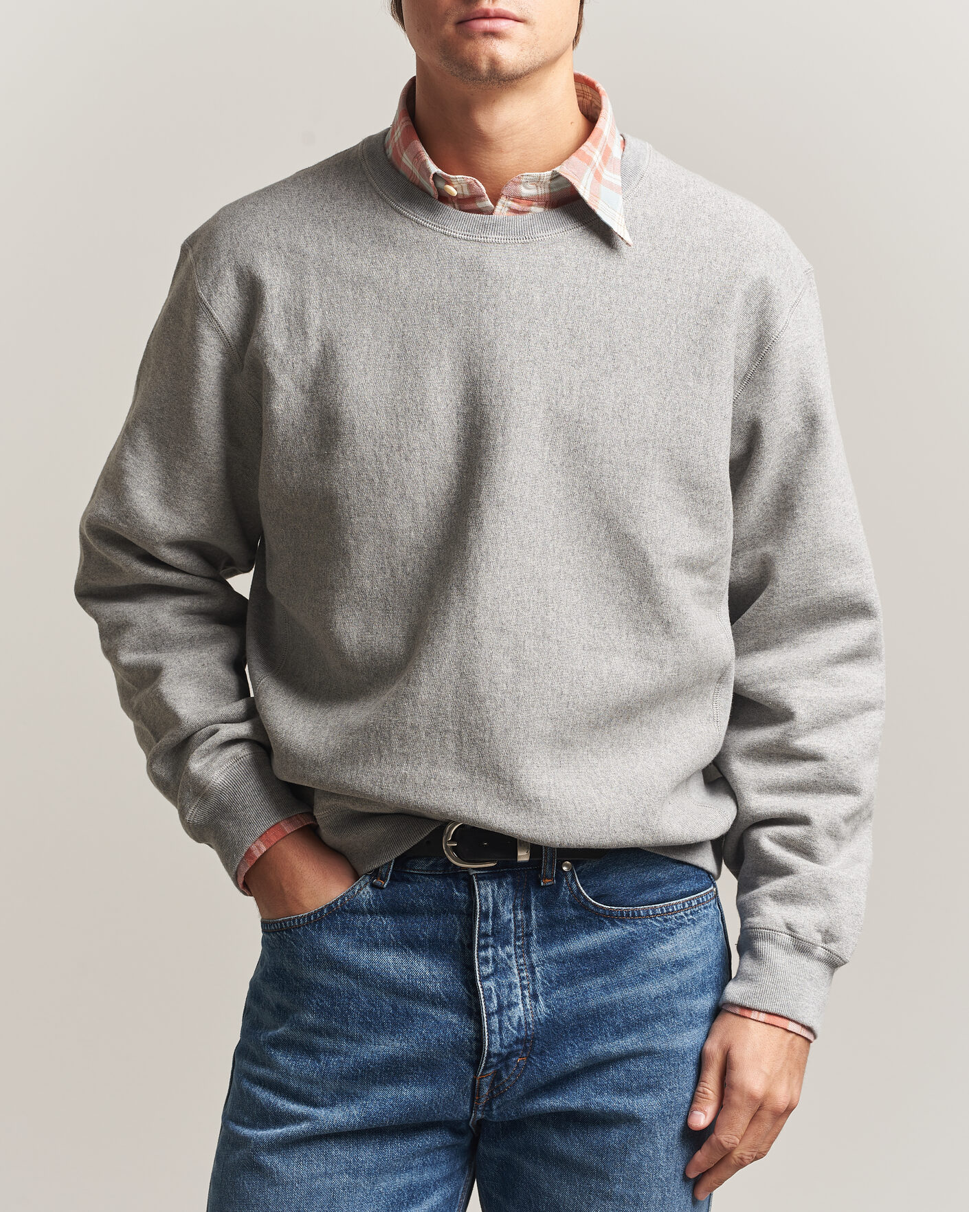 Herren | Pullover | Drake's | Reverse Weave Crewneck Sweatshirt Grey