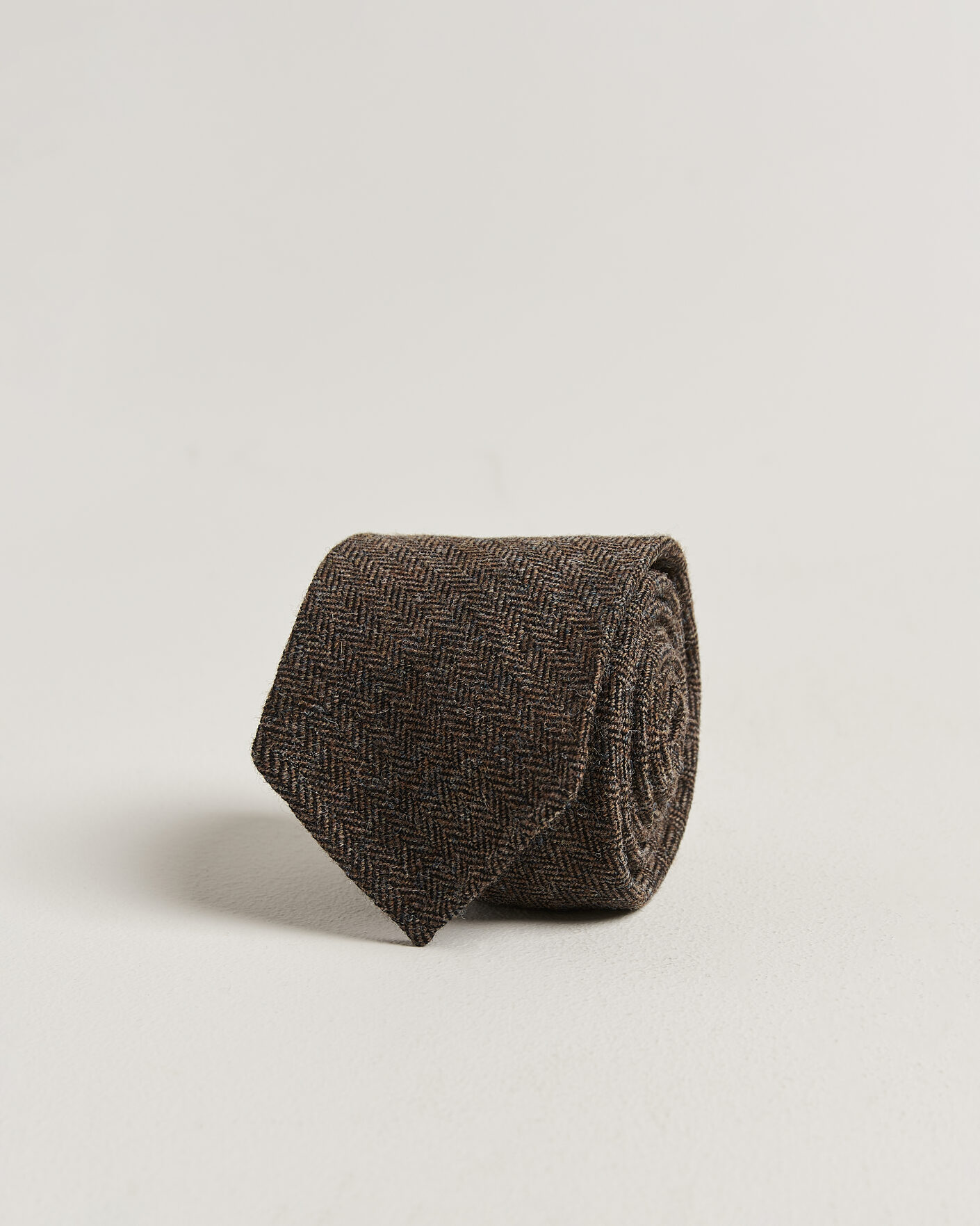 Herren | Krawatten | Drake's | Shetland Herringbone Tie Brown