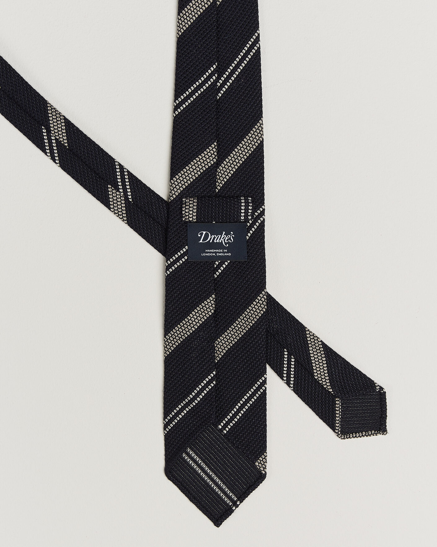 Herren | Krawatten | Drake's | Striped Grenadine Tie Navy/White