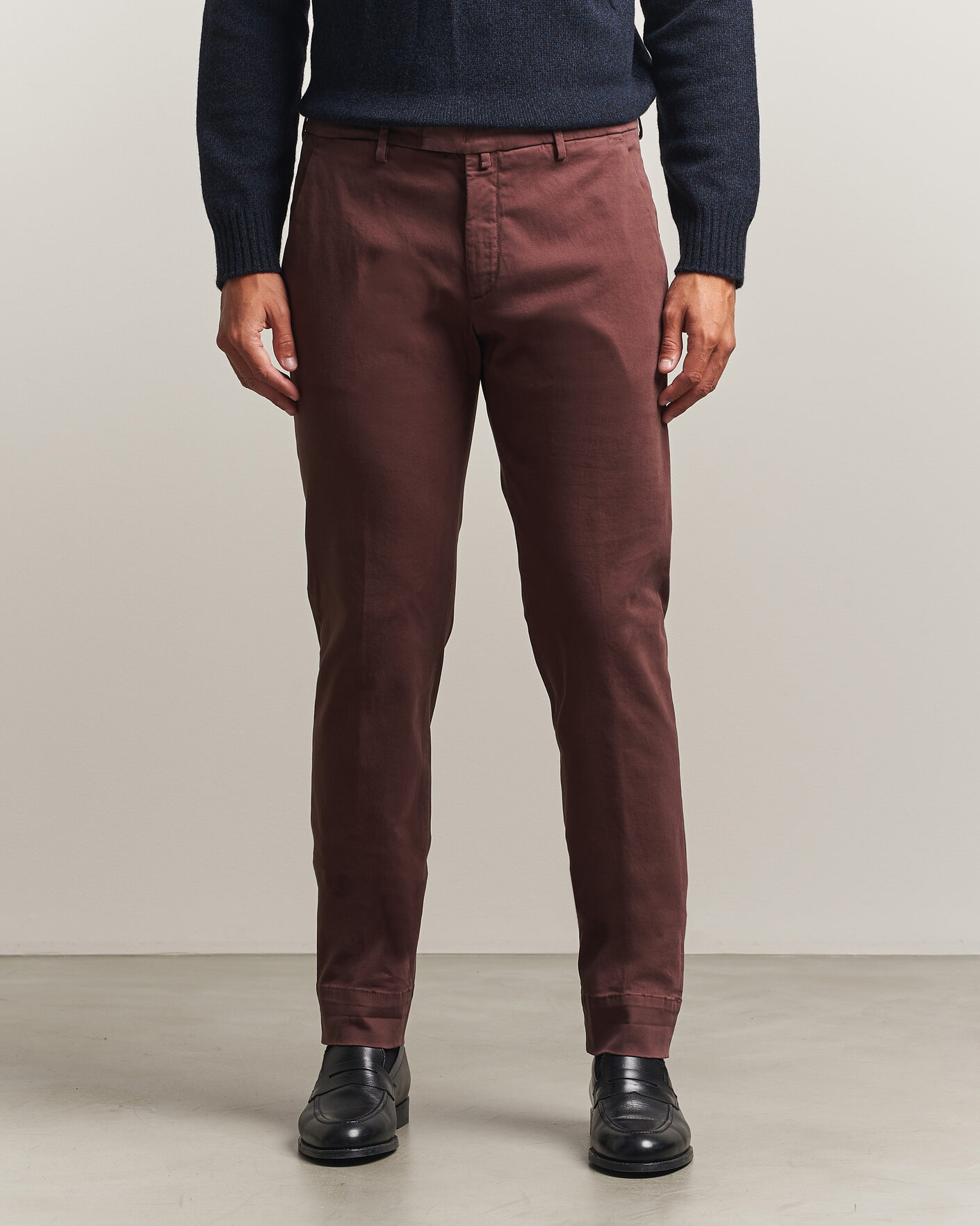 Herren | Hosen | Briglia 1949 | Slim Fit Cotton Stretch Trousers Burgundy