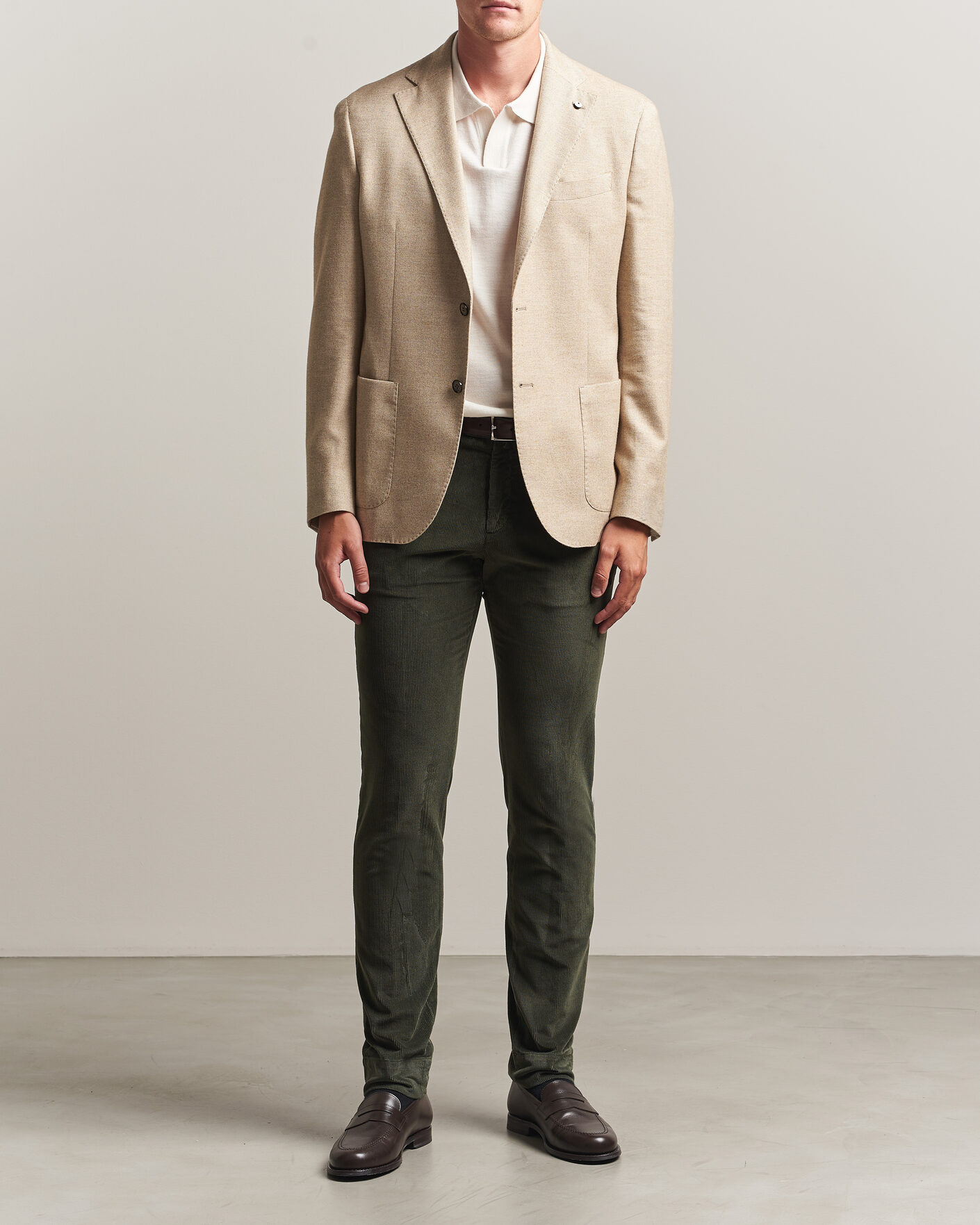 Herren | Hosen | Briglia 1949 | Slim Fit Corduroy Trousers Dark Green