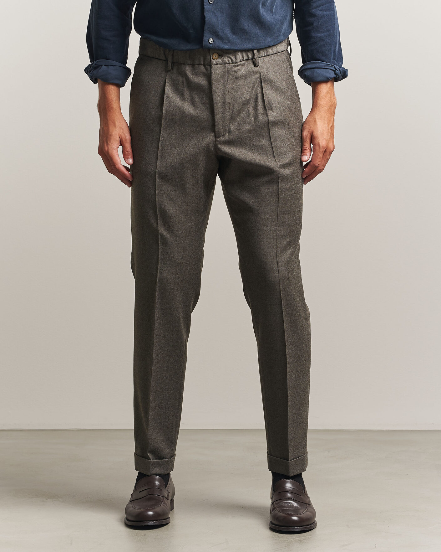 Herren | Hosen | Briglia 1949 | Isola Stretch Flannel Trousers Brown