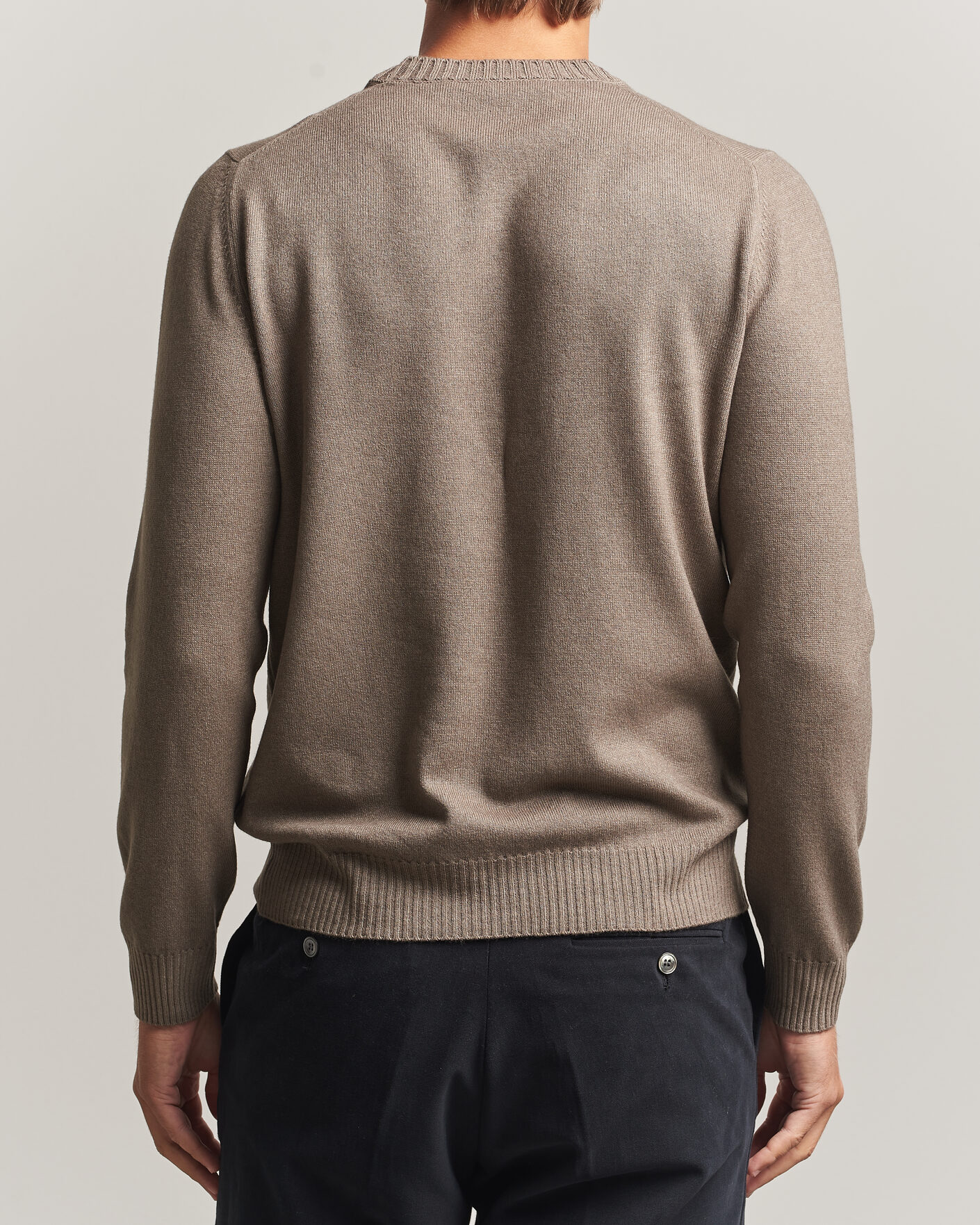 Herren | Pullover | Gran Sasso | Wool/Cashmere Washed Crew Neck Brown Melange