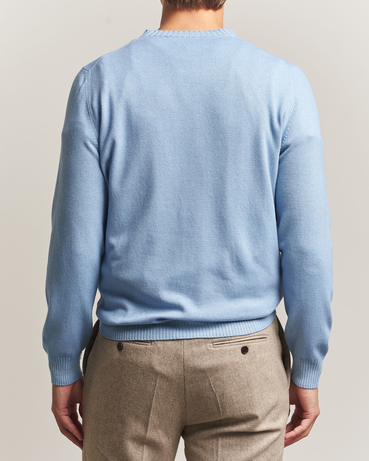 Herren | Pullover | Gran Sasso | Wool/Cashmere Washed Crew Neck Blue Melange
