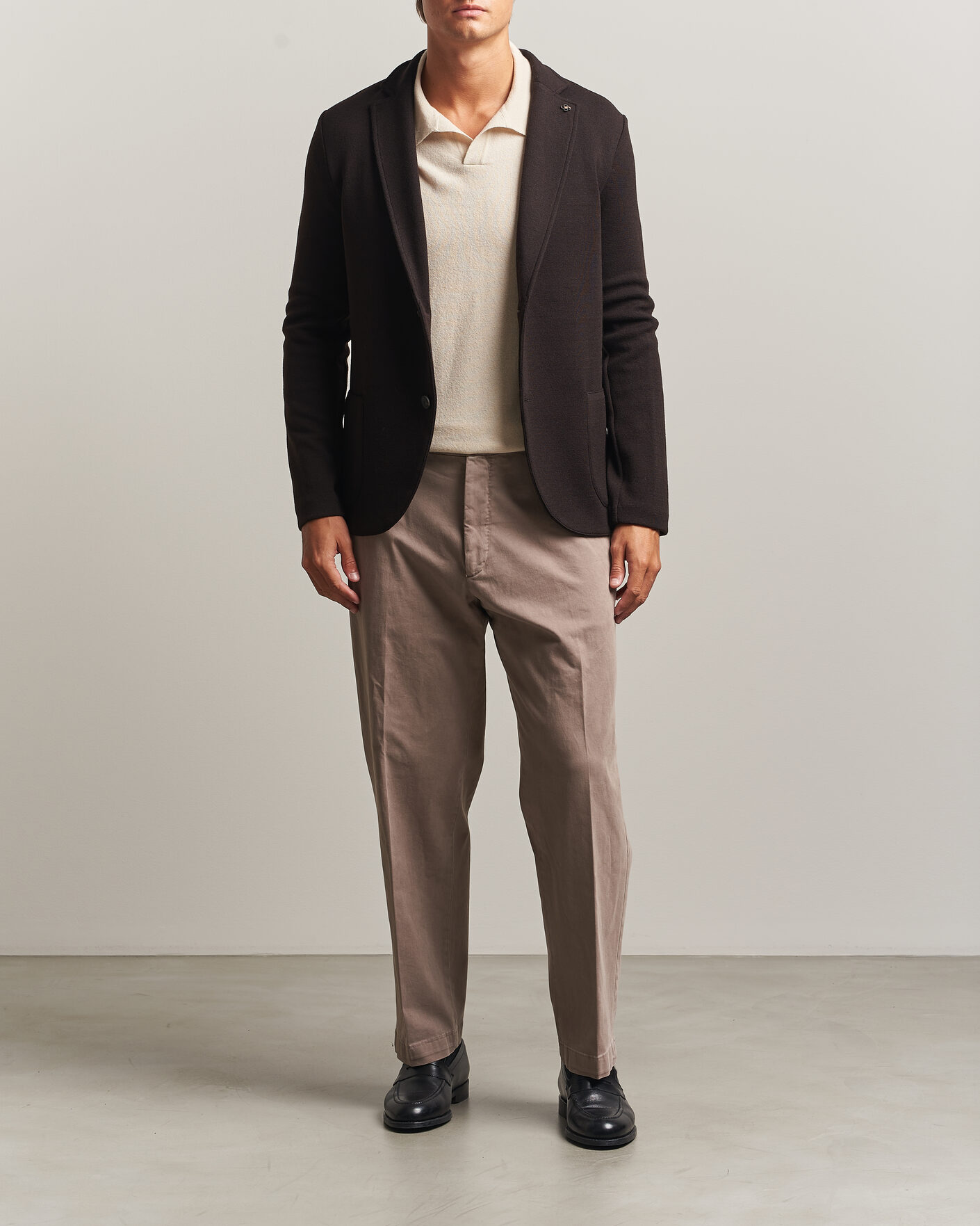 Herren | Sakkos | Gran Sasso | Rainwool Knitted Blazer Dark Brown