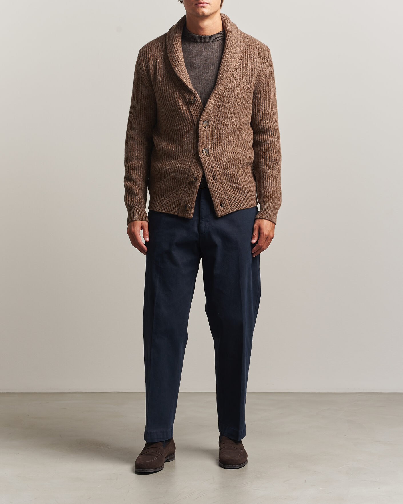 Herren | Pullover | Gran Sasso | Wool/Cashmere Donegal Cardigan Brown