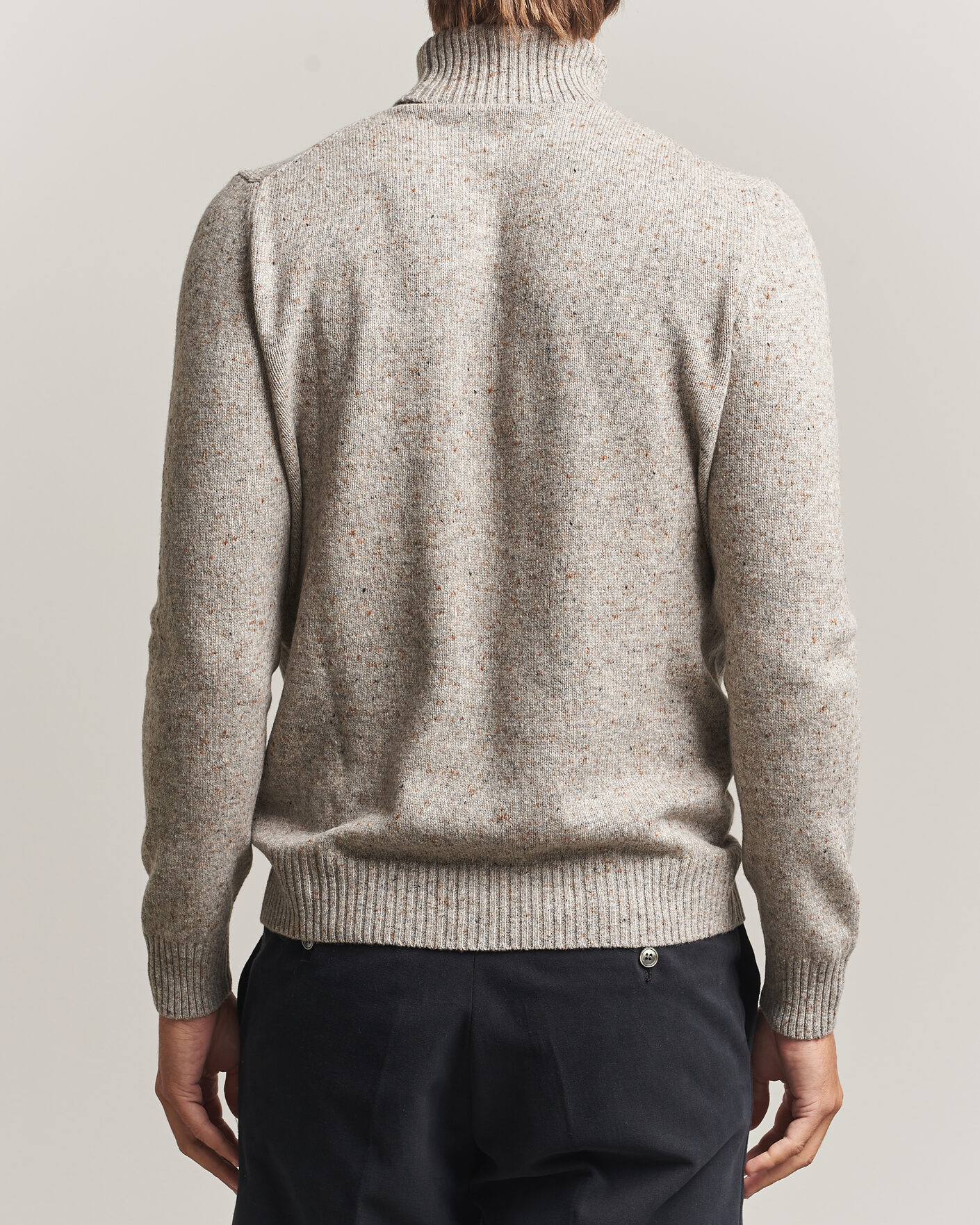 Herren | Pullover | Gran Sasso | Wool/Cashmere Donegal Rollneck Beige