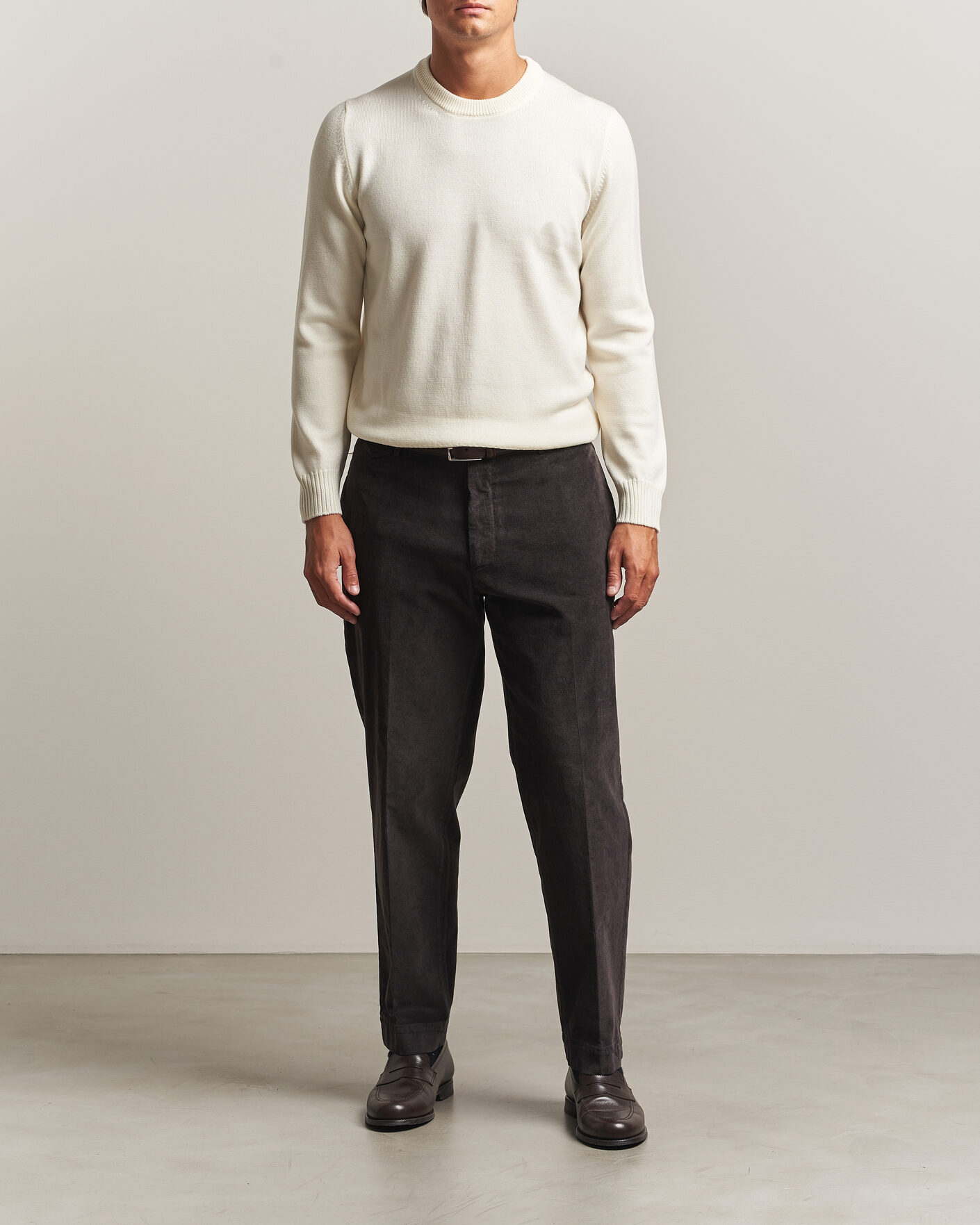 Herren | Pullover | Gran Sasso | Merino Knitted Crew Neck Cream