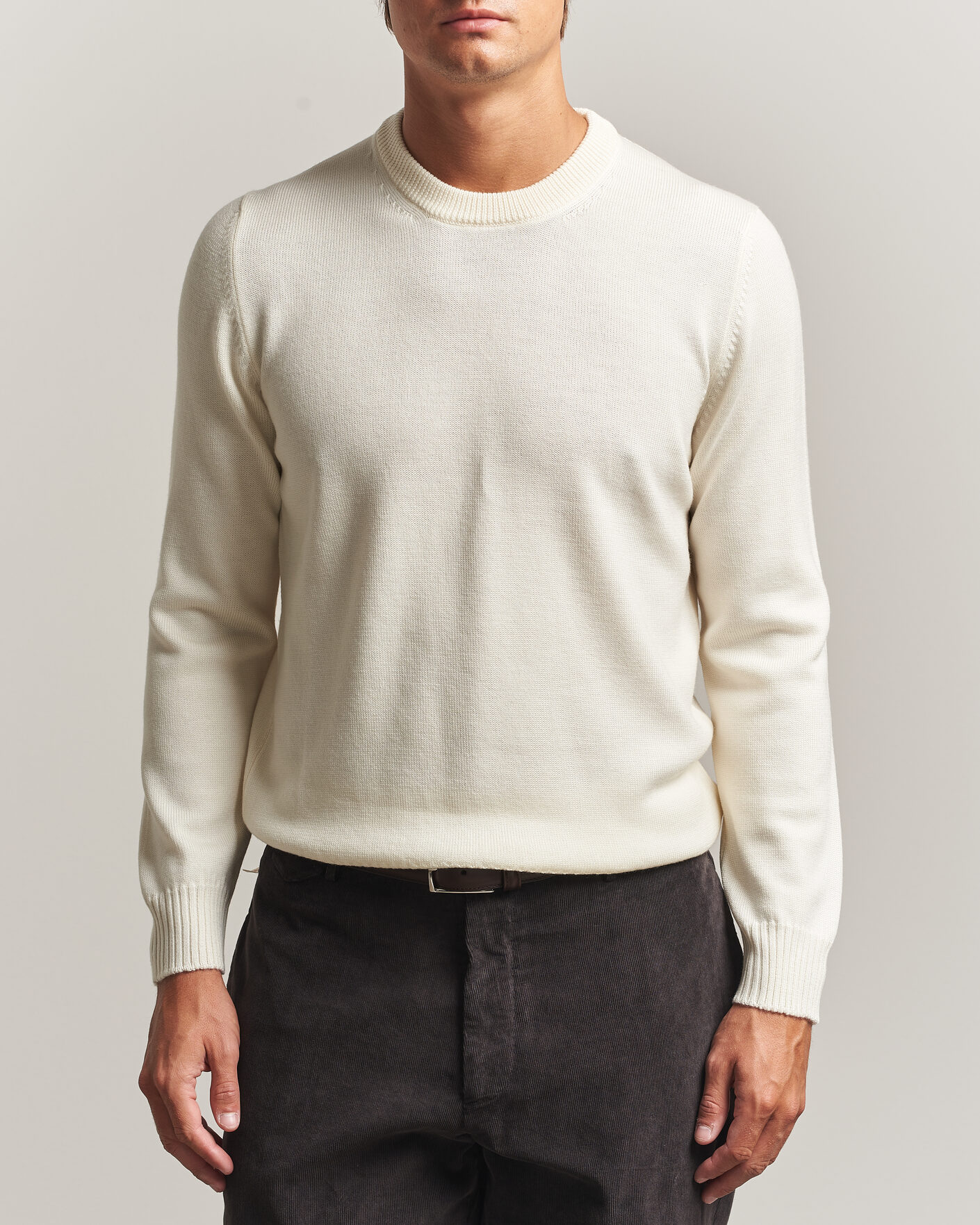 Herren | Pullover | Gran Sasso | Merino Knitted Crew Neck Cream