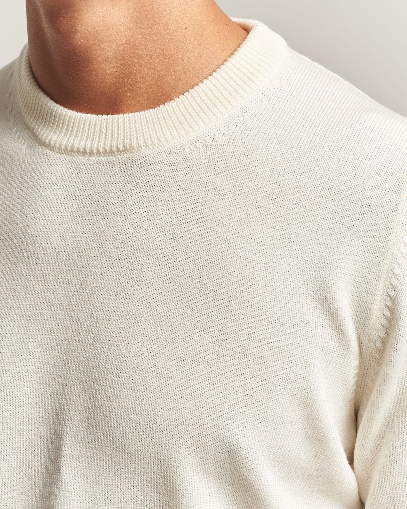 Herren | Pullover | Gran Sasso | Merino Knitted Crew Neck Cream