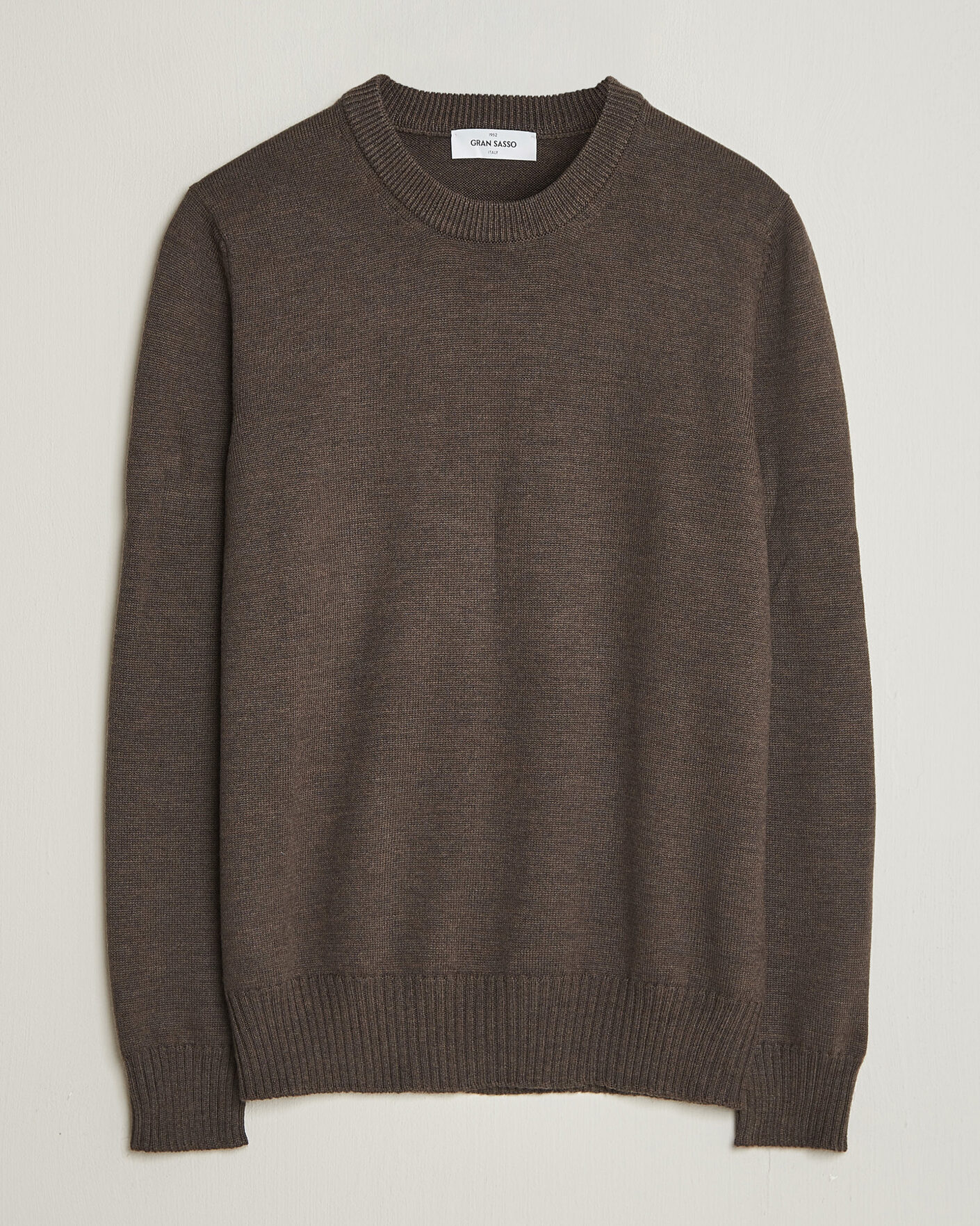 Herren | Pullover | Gran Sasso | Merino Knitted Crew Neck Brown Melange