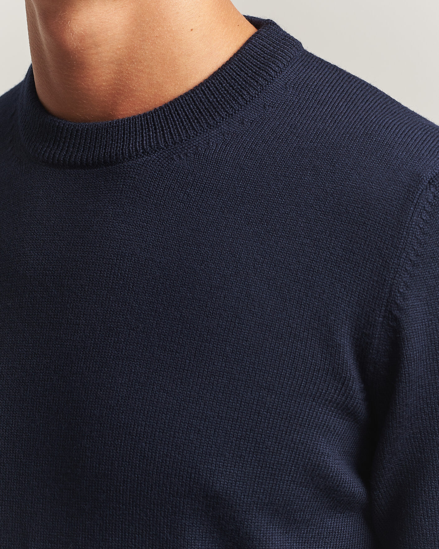 Herren | Pullover | Gran Sasso | Merino Knitted Crew Neck Navy