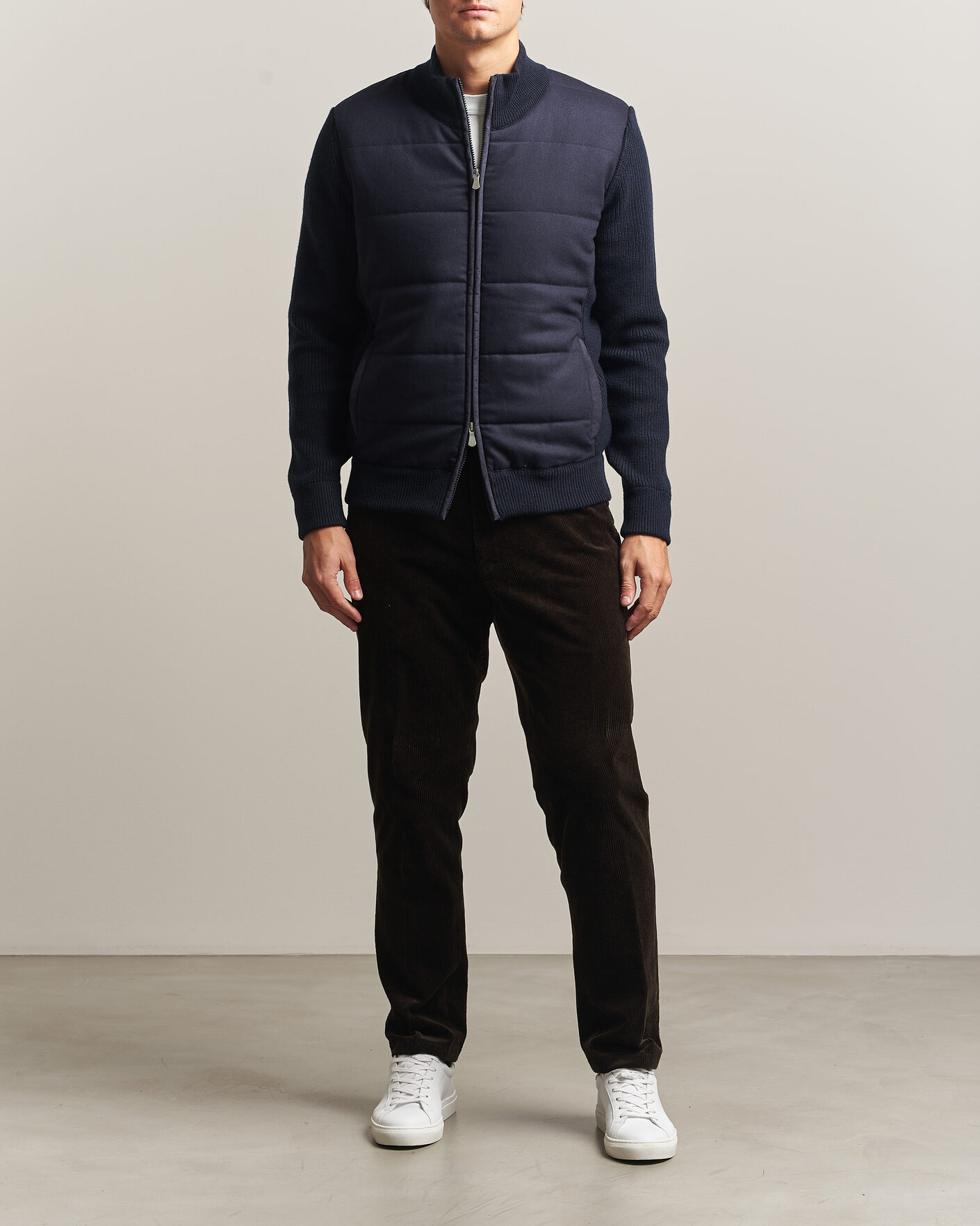 Herren | Jacken | Gran Sasso | Brushed Wool Hybrid Jacket Navy