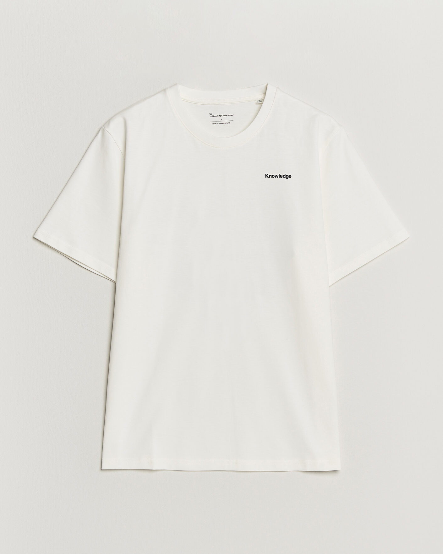 Herren | T-Shirts | KnowledgeCotton Apparel | Back Print T-Shirt Egret