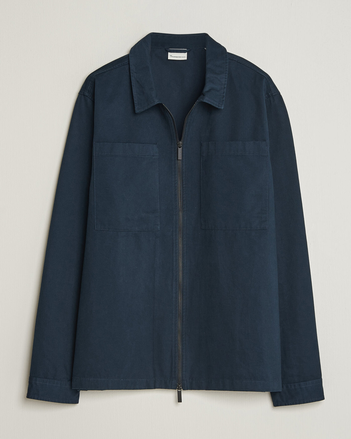 Herren | Hemden | KnowledgeCotton Apparel | Twill Zip Overshirt Total Eclipse