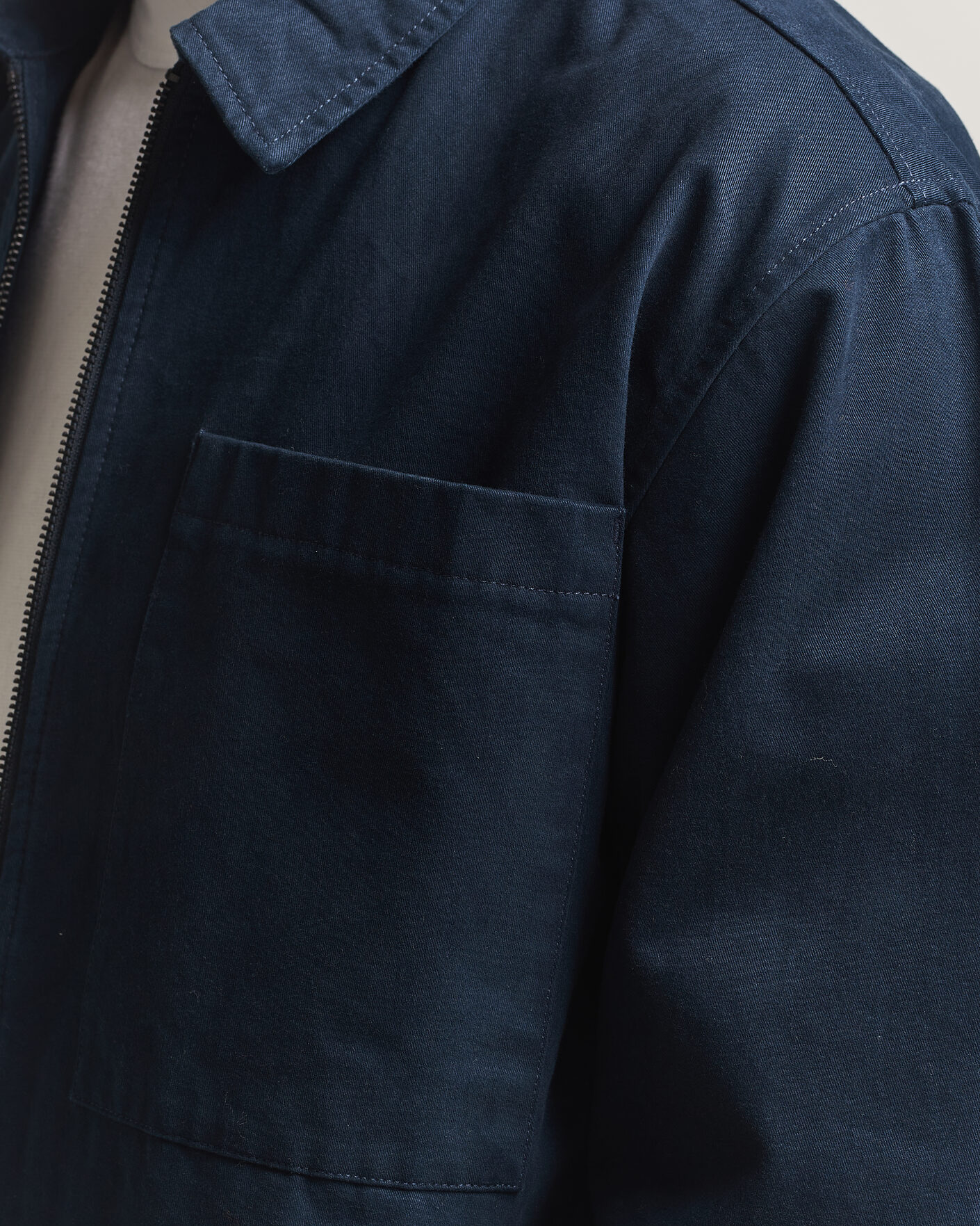 Herren | Hemden | KnowledgeCotton Apparel | Twill Zip Overshirt Total Eclipse