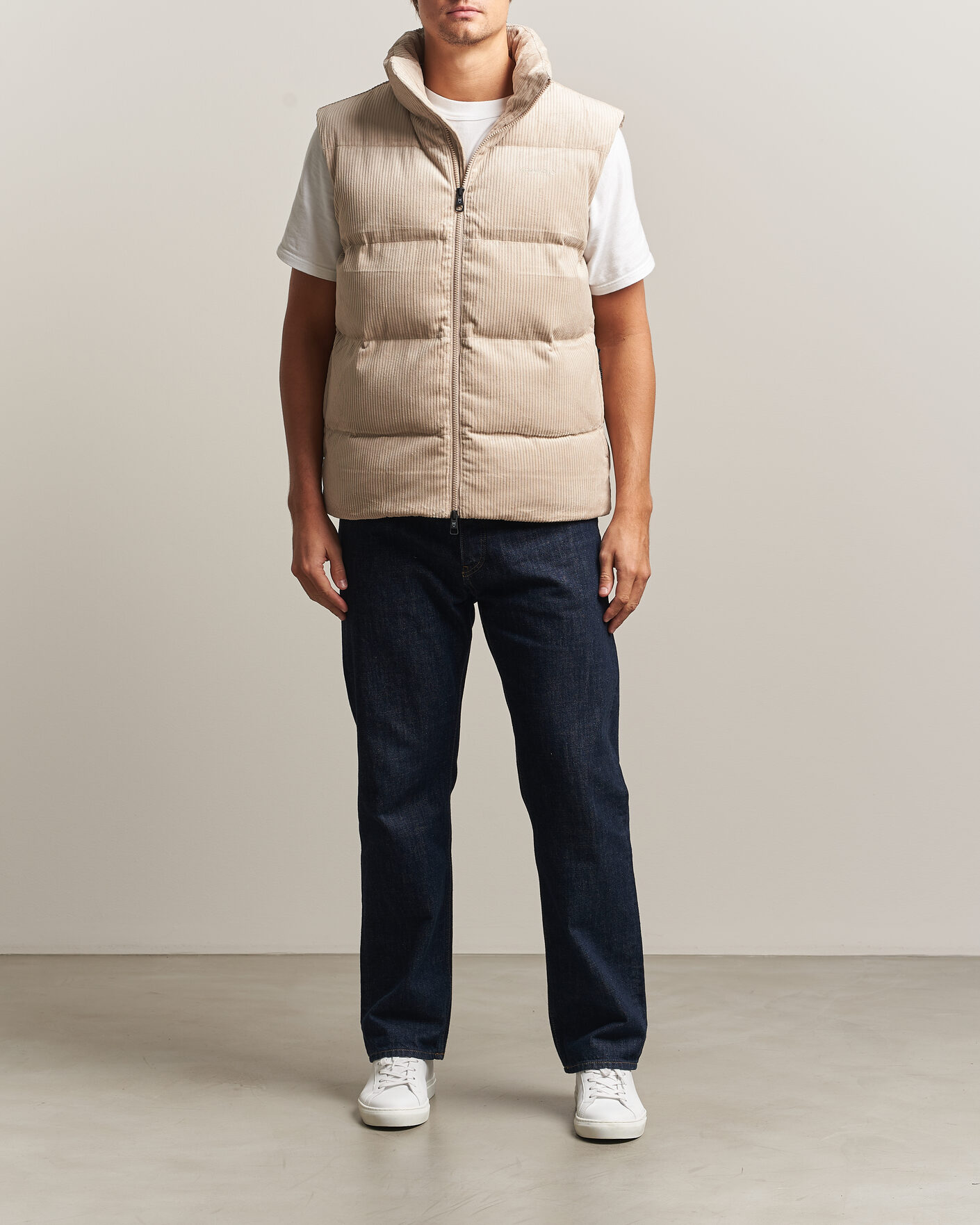 Herren | Westen | KnowledgeCotton Apparel | Corduroy Puffer Vest Light Feather Grey