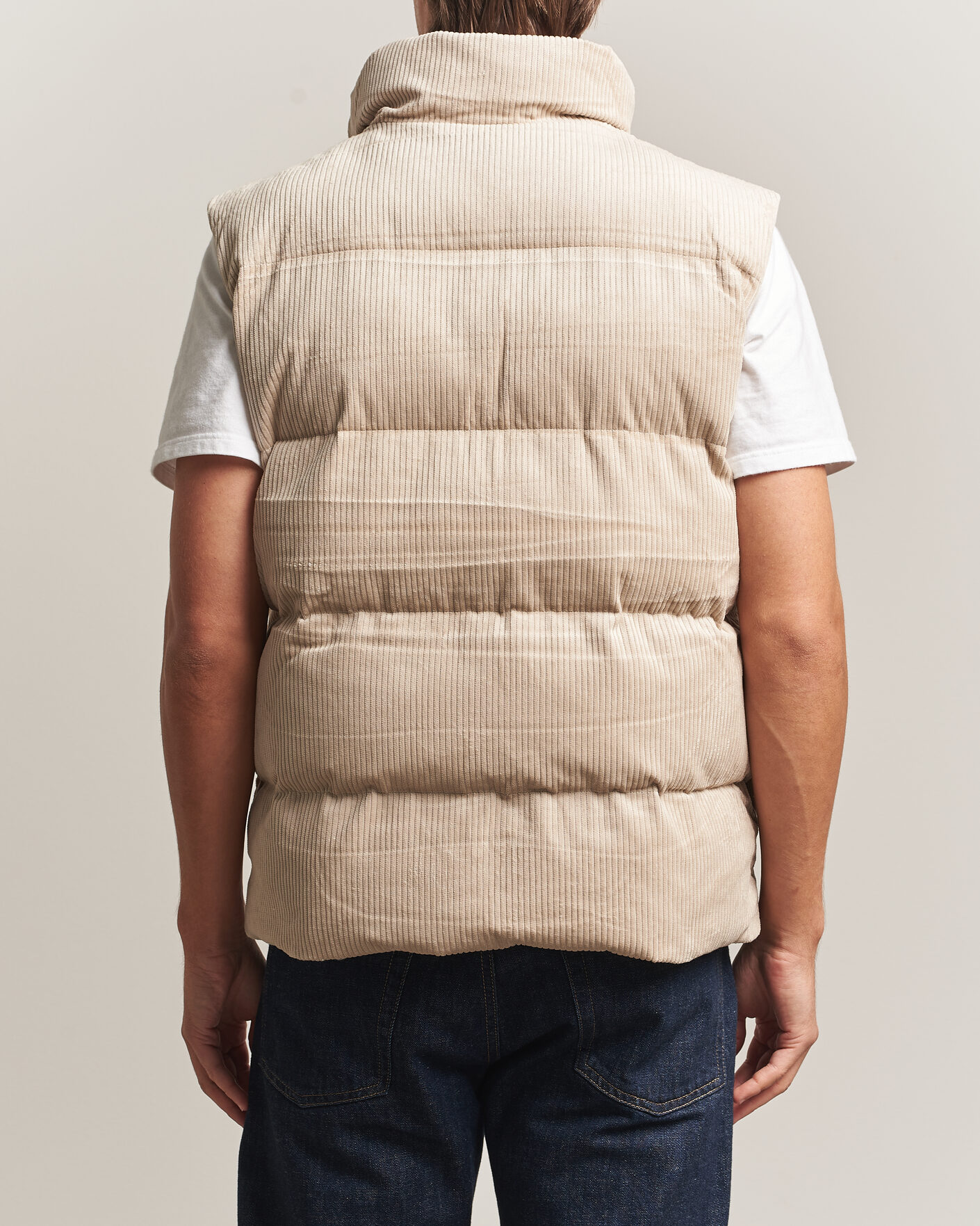 Herren | Westen | KnowledgeCotton Apparel | Corduroy Puffer Vest Light Feather Grey