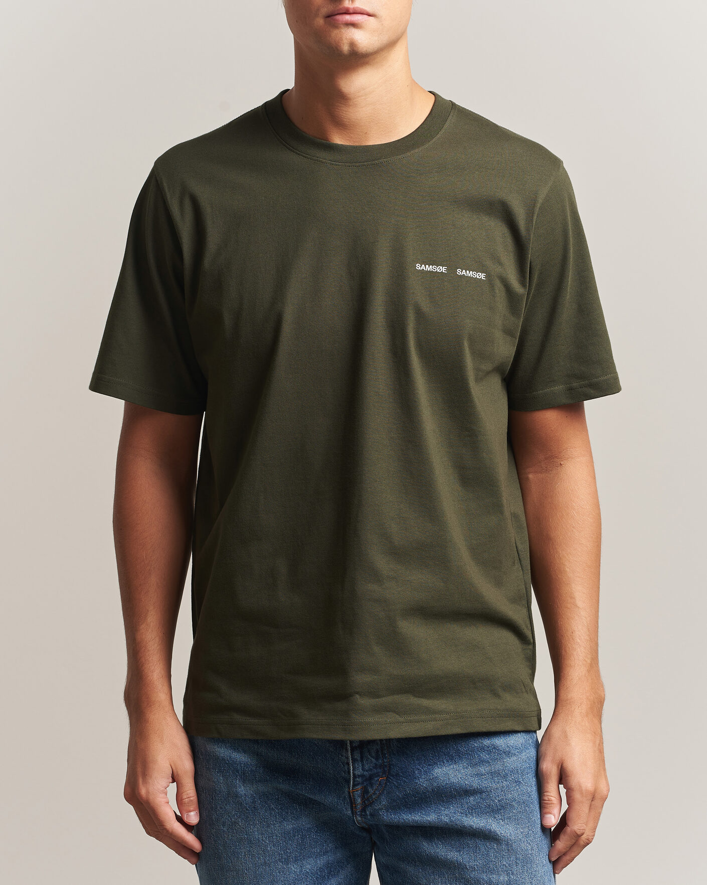 Herren | T-Shirts | Samsøe Samsøe | Thomas Cotton T-Shirt Forest Night