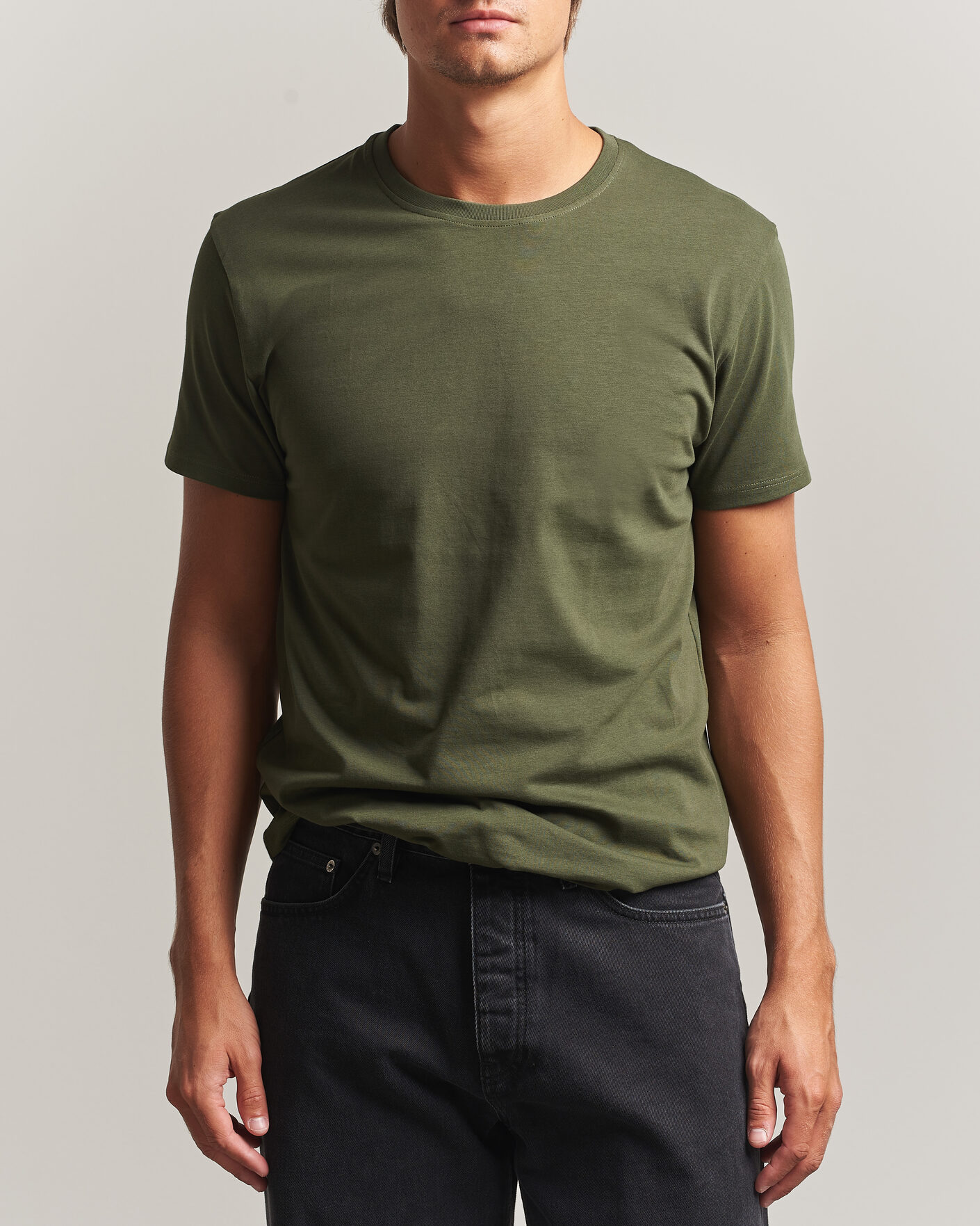 Herren | T-Shirts | Samsøe Samsøe | Kronos Cotton T-Shirt Forest Night