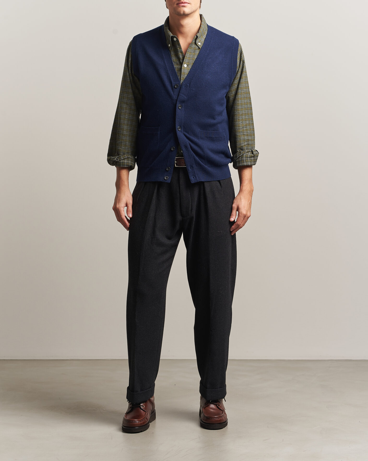 Herren | Pullover | BEAMS PLUS | Button Knit Vest Navy