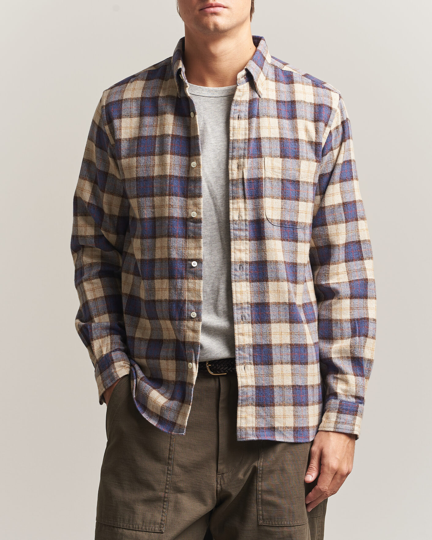 Herren | Hemden | BEAMS PLUS | Plaid Button Down Shirt White/Blue