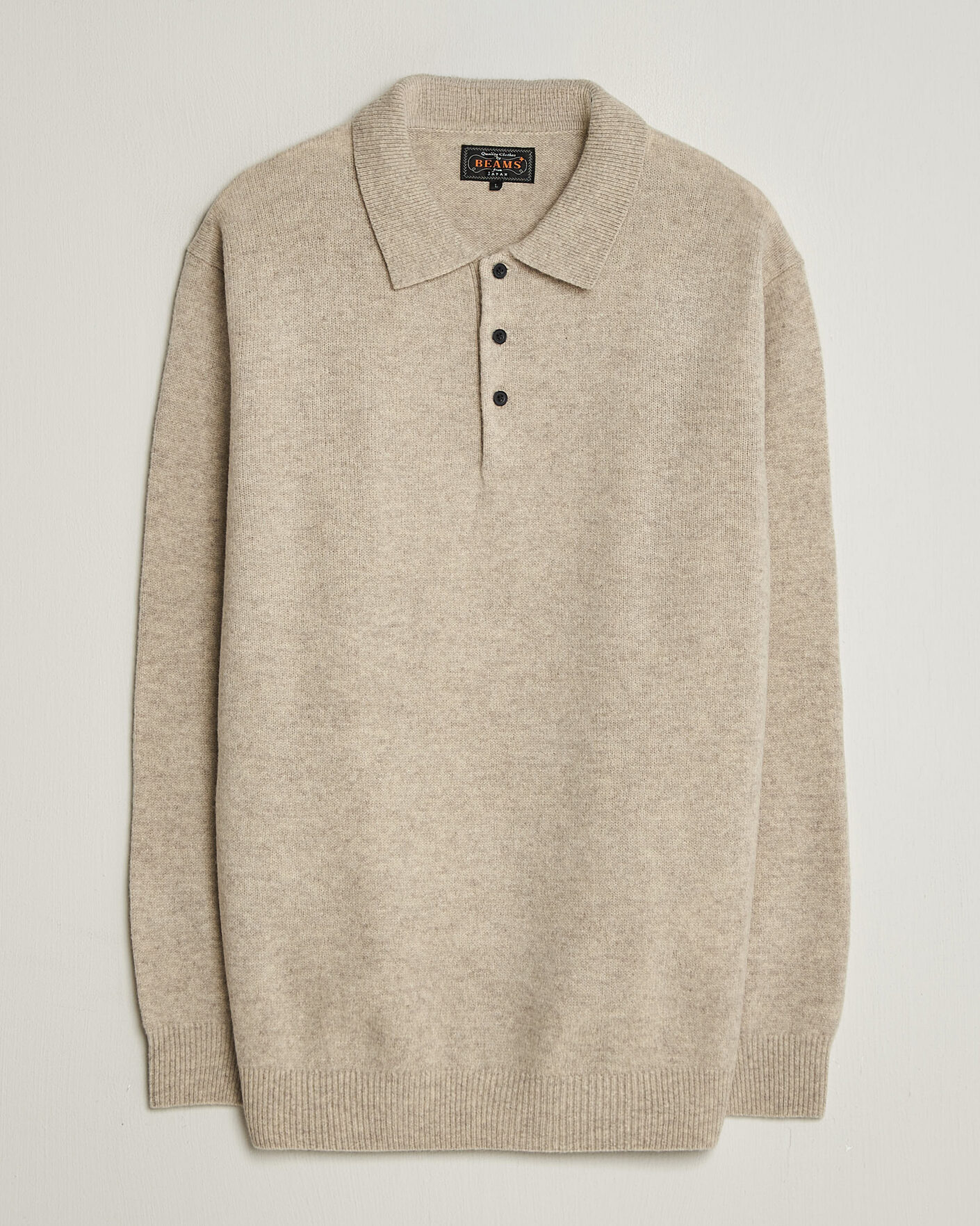 Herren | Pullover | BEAMS PLUS | Knitted Wool Polo Beige