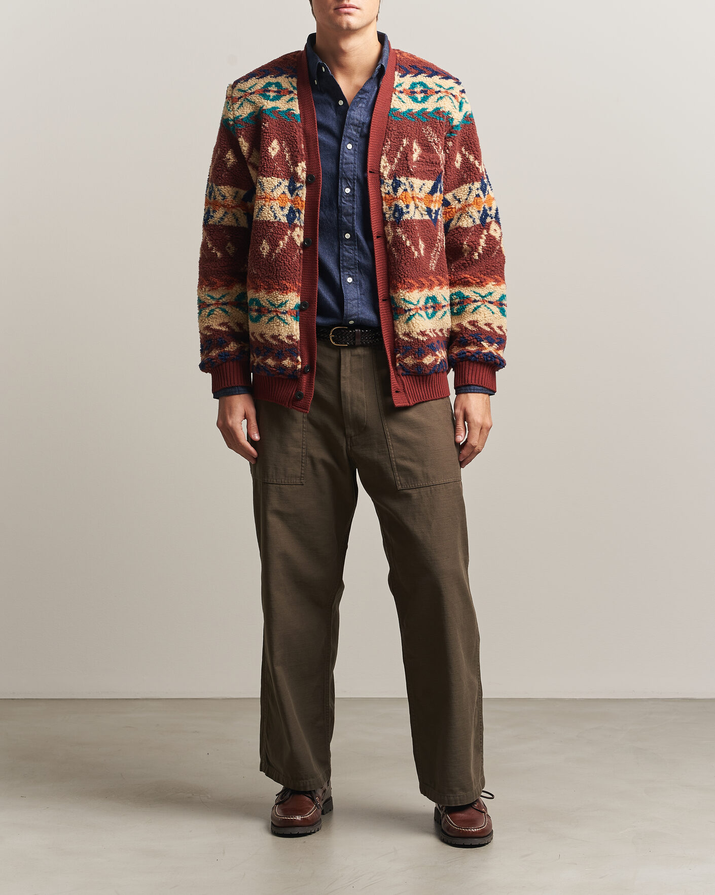 Herren | Pullover | BEAMS PLUS | Boa Jacquard Cardigan Brown