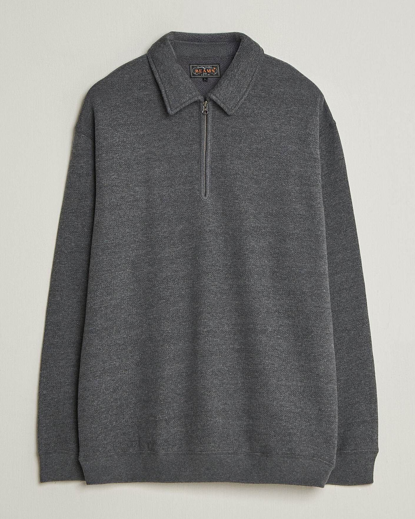 Herren | Pullover | BEAMS PLUS | Wool/Cotton Half Zip Charcoal