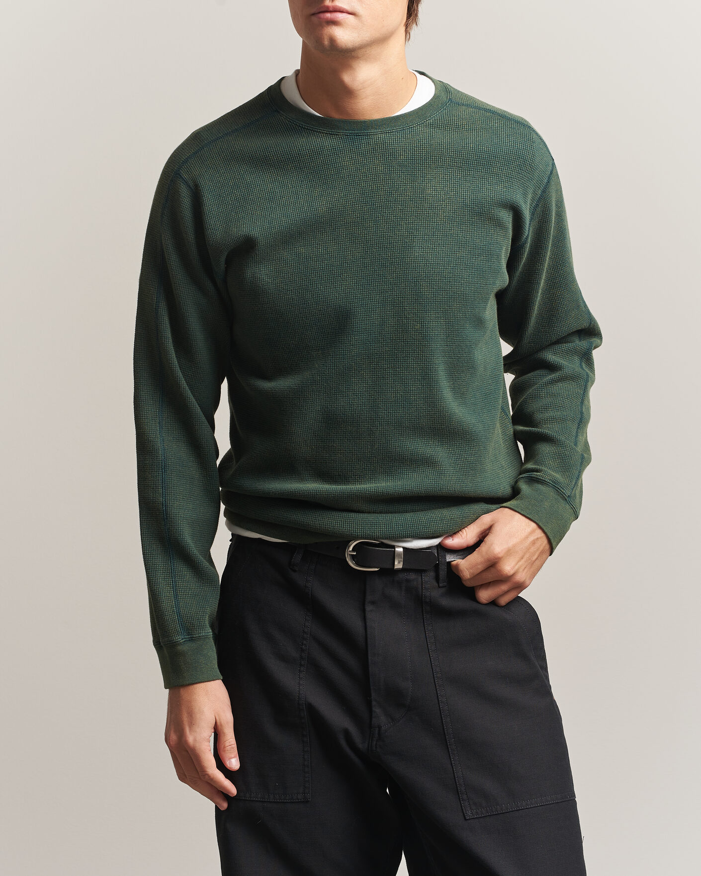 Herren | T-Shirts | BEAMS PLUS | Fade Thermal Crew Green