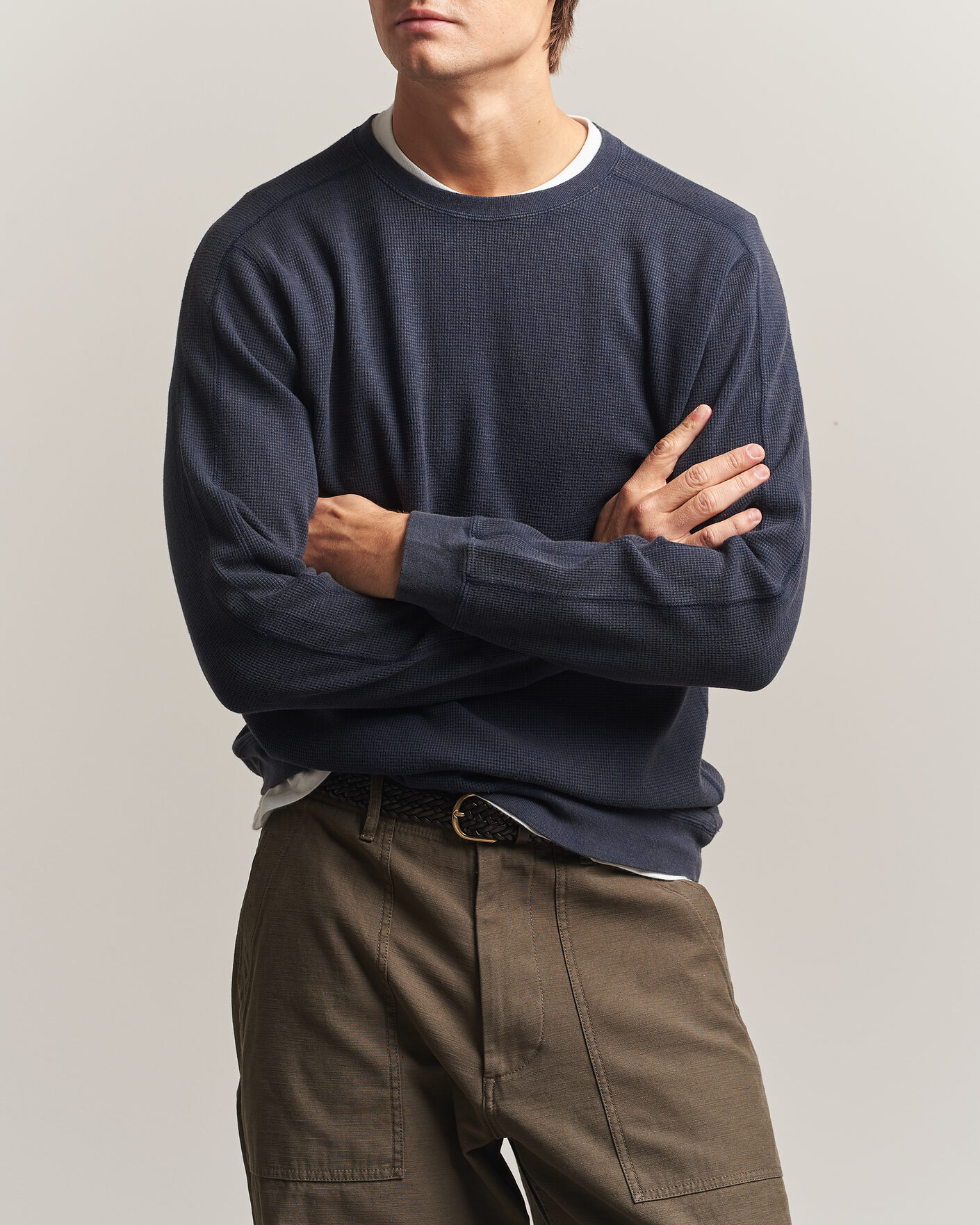 Herren | T-Shirts | BEAMS PLUS | Fade Thermal Crew Navy