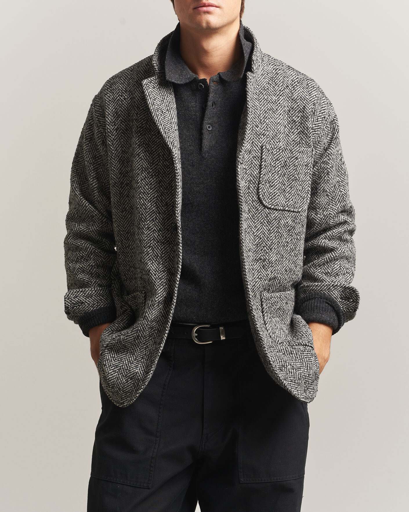 Herren | Jacken | BEAMS PLUS | Wool Herringbone Jacket Grey
