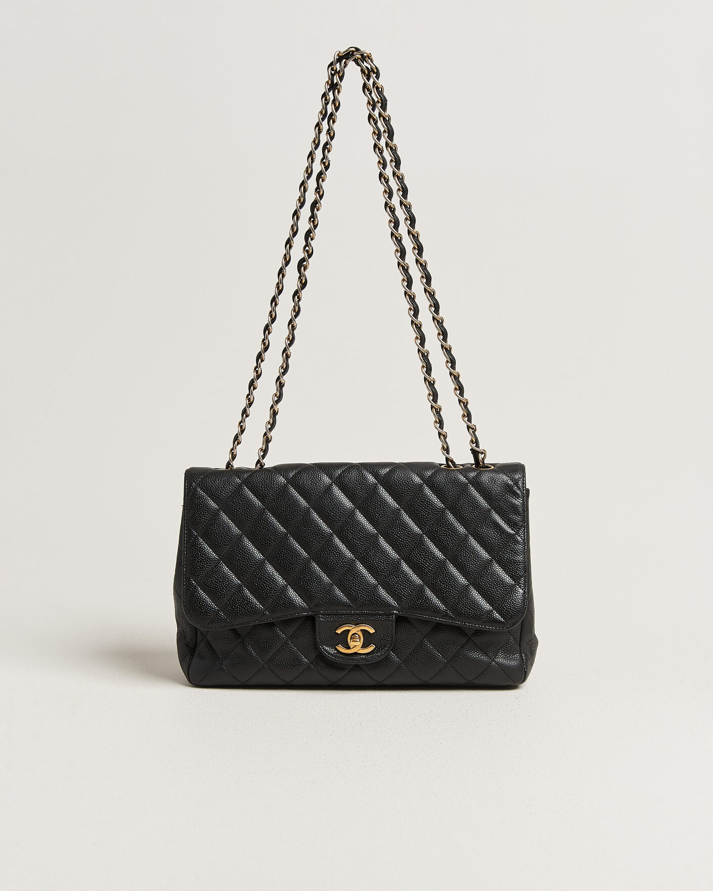 Herren | Pre-Owned & Vintage Bags | Chanel Pre-Owned | Classic Jumbo Single Flap Bag Caviar Black