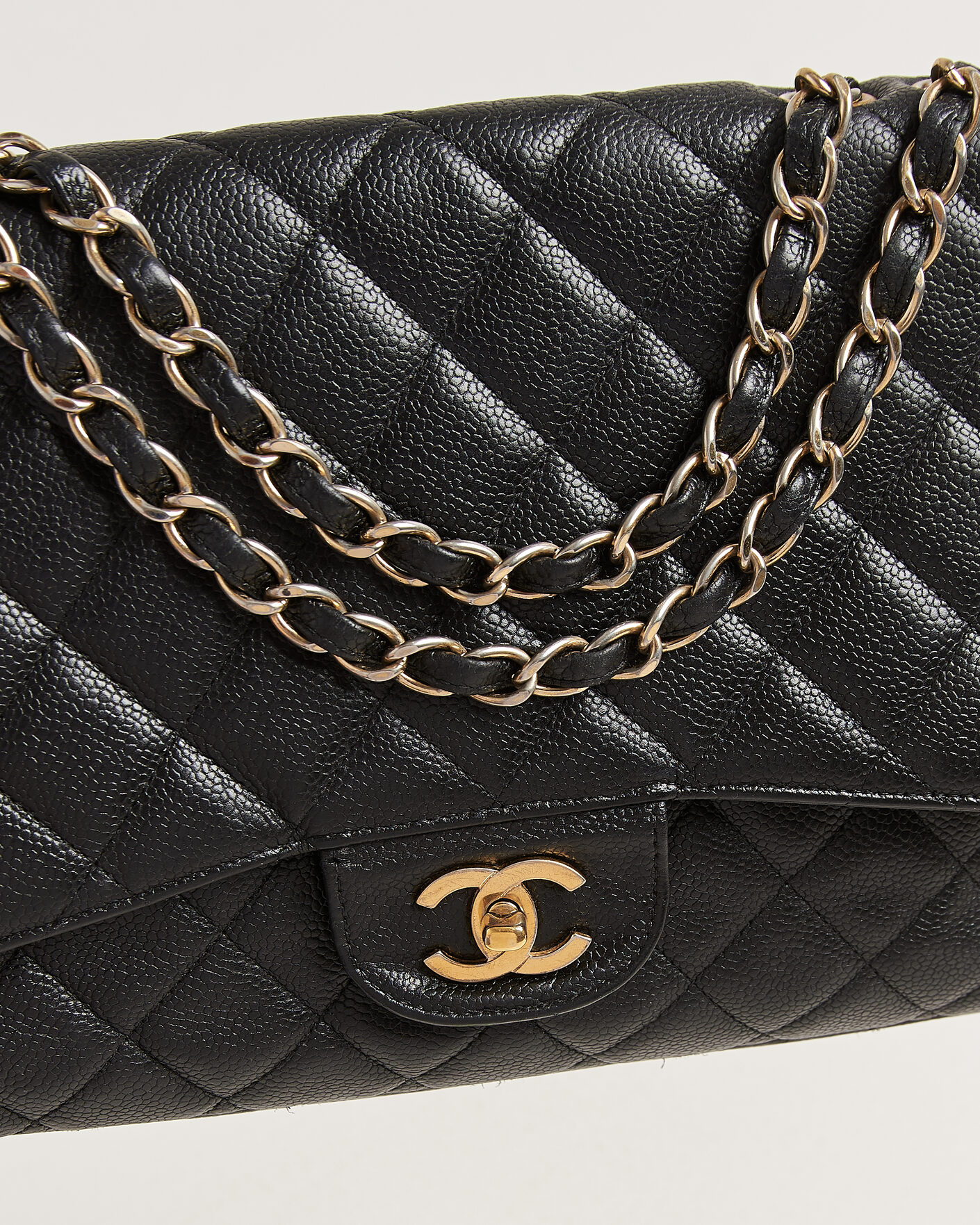 Herren | Pre-Owned & Vintage Bags | Chanel Pre-Owned | Classic Jumbo Single Flap Bag Caviar Black